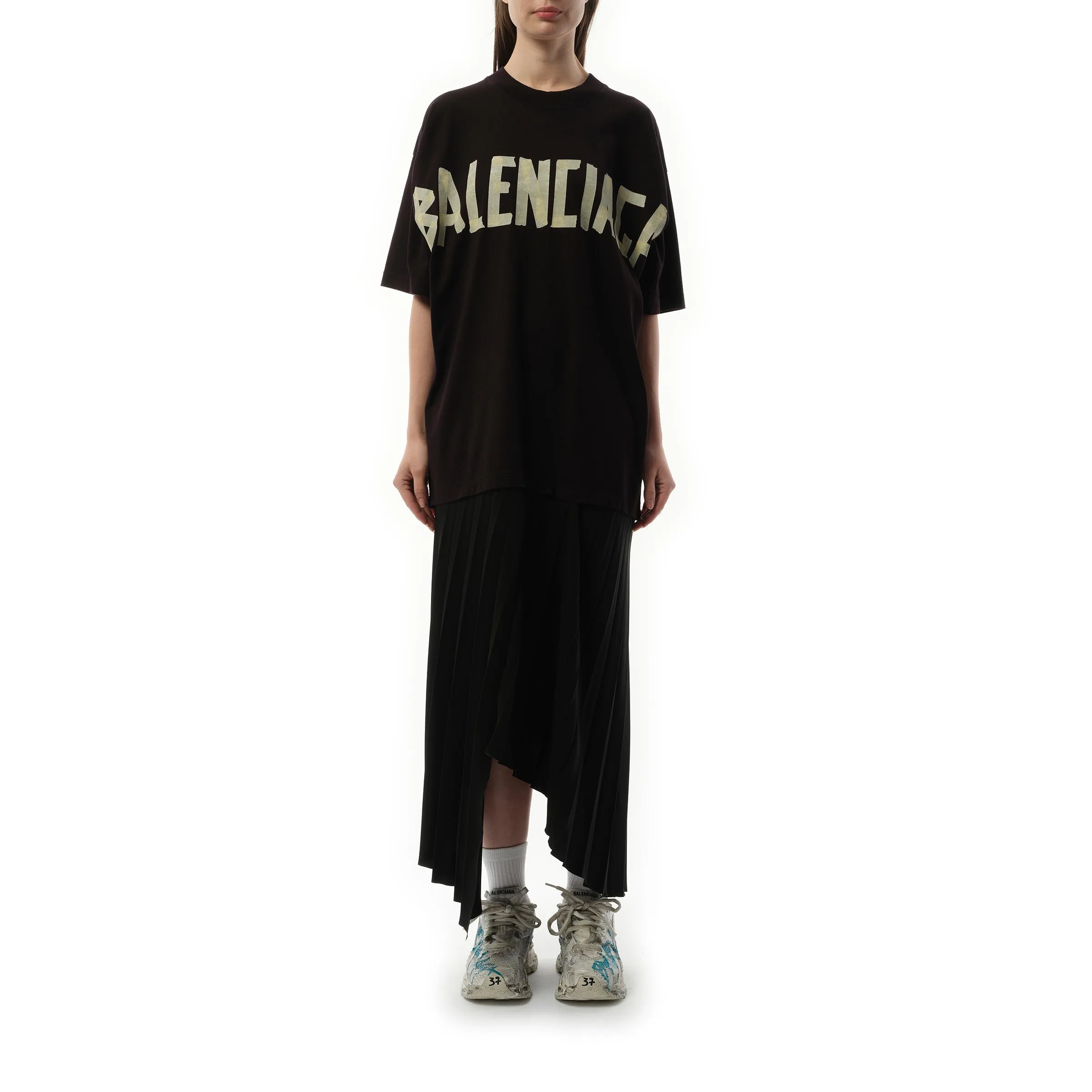 T-Shirt Pleated Dress in Black sold by MARAIS product image thumbnail 4