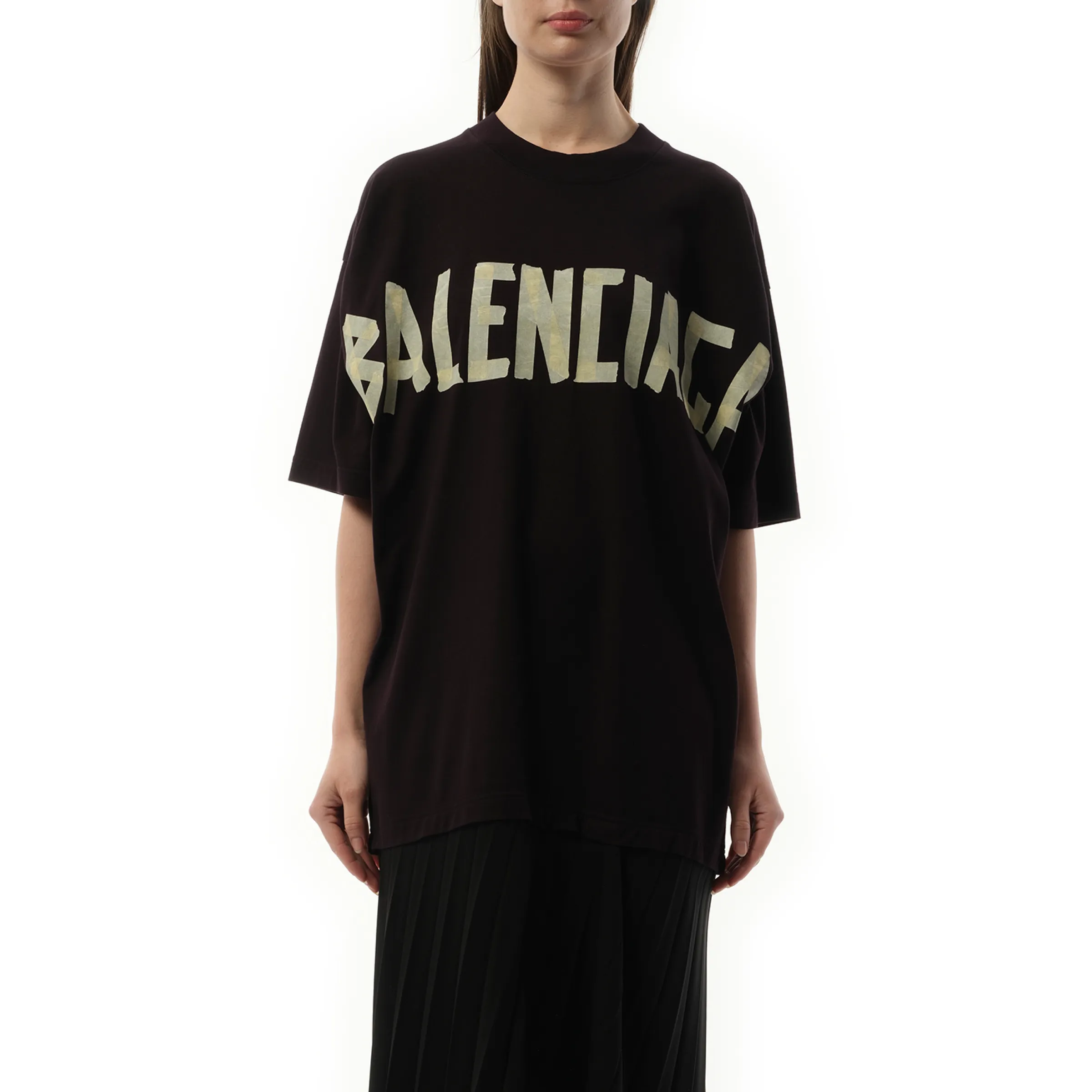 T-Shirt Pleated Dress in Black sold by MARAIS