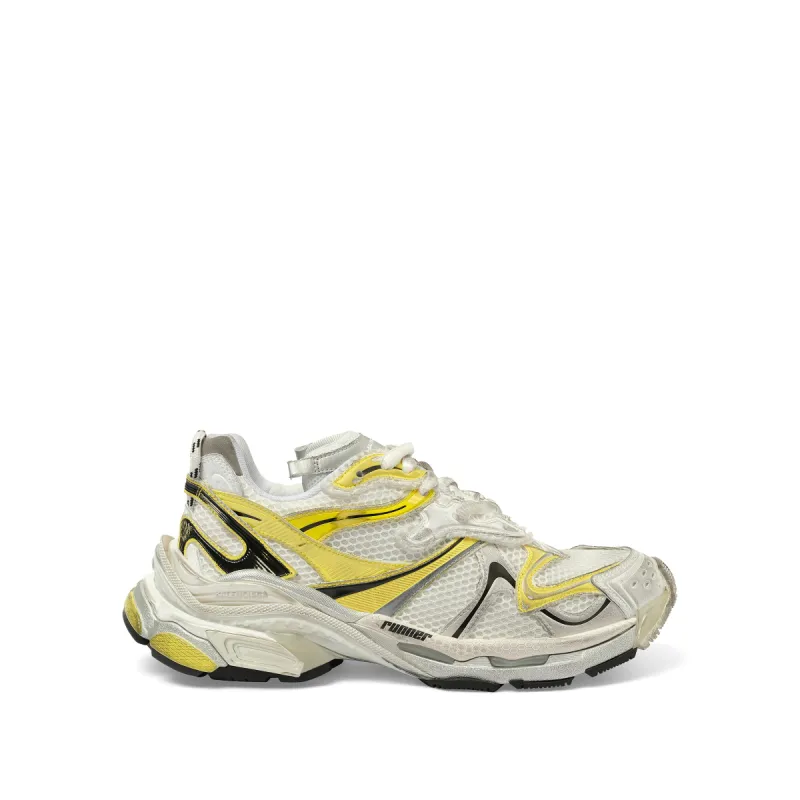 Runner 2 Sneaker in White/Yellow/Black sold by MARAIS