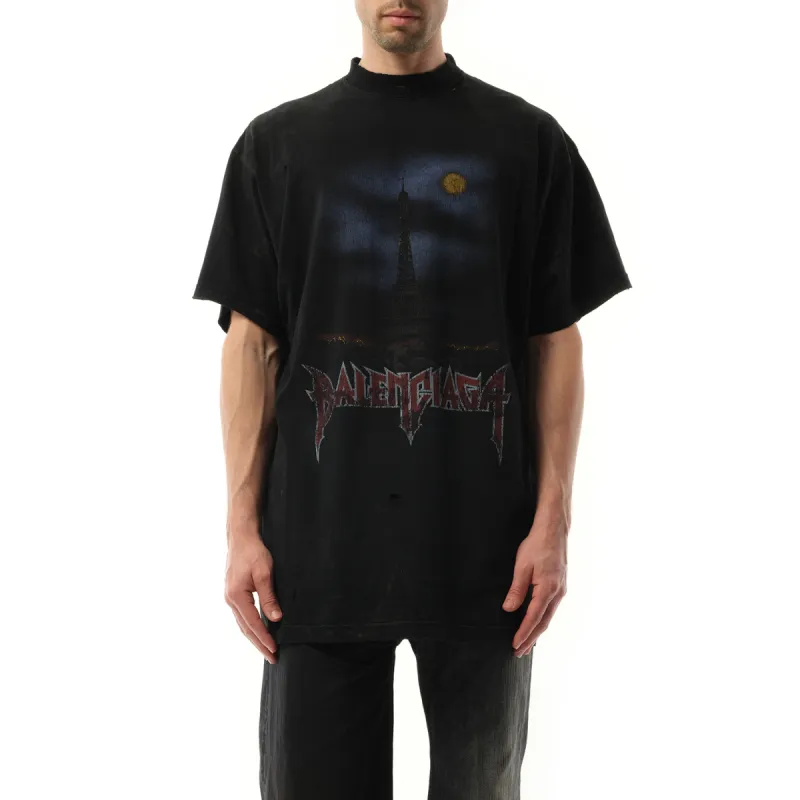 Paris Moon Oversized T-Shirt in Washed Black sold by MARAIS