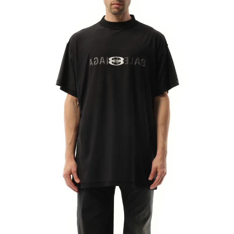 Inside Out Print Oversized T-Shirt in Faded Black/White sold by MARAIS