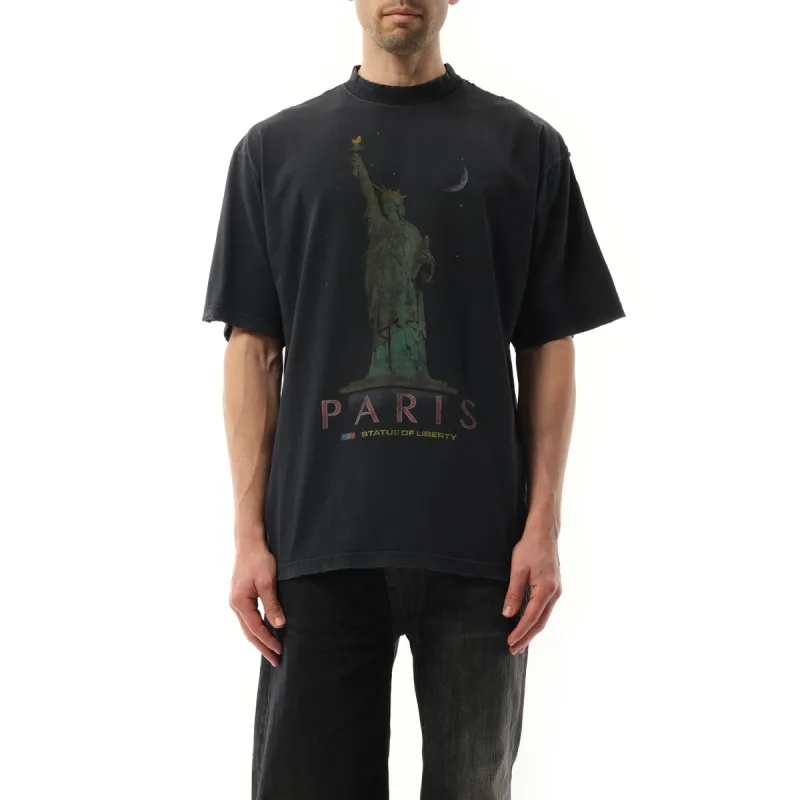 Paris Liberty Medium Fit T-Shirt in Black made by Balenciaga