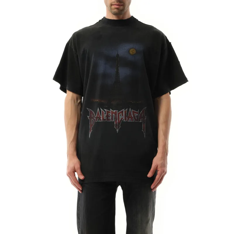 Double Front T-Shirt in Washed Black made by Balenciaga
