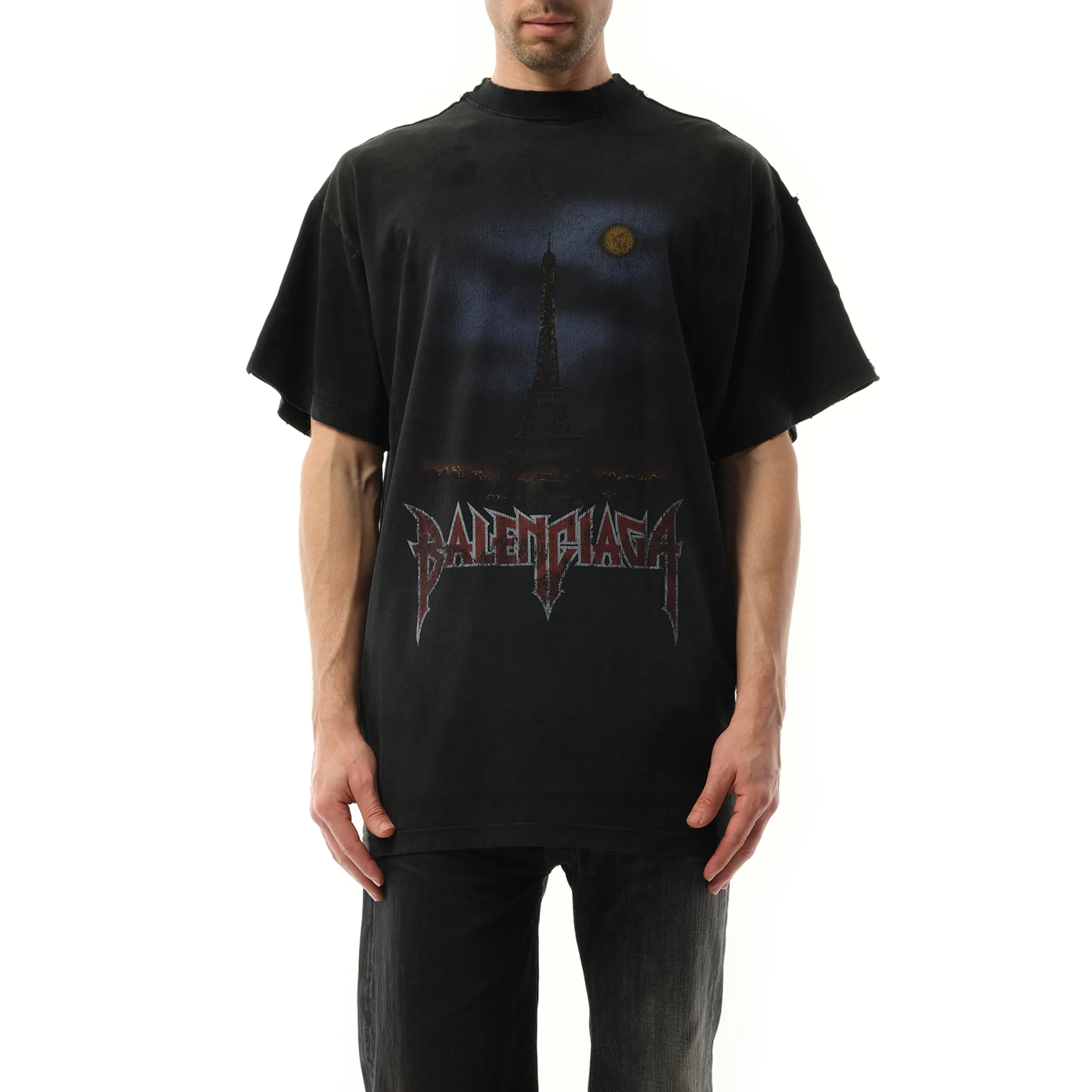 Double Front T-Shirt in Washed Black sold by MARAIS