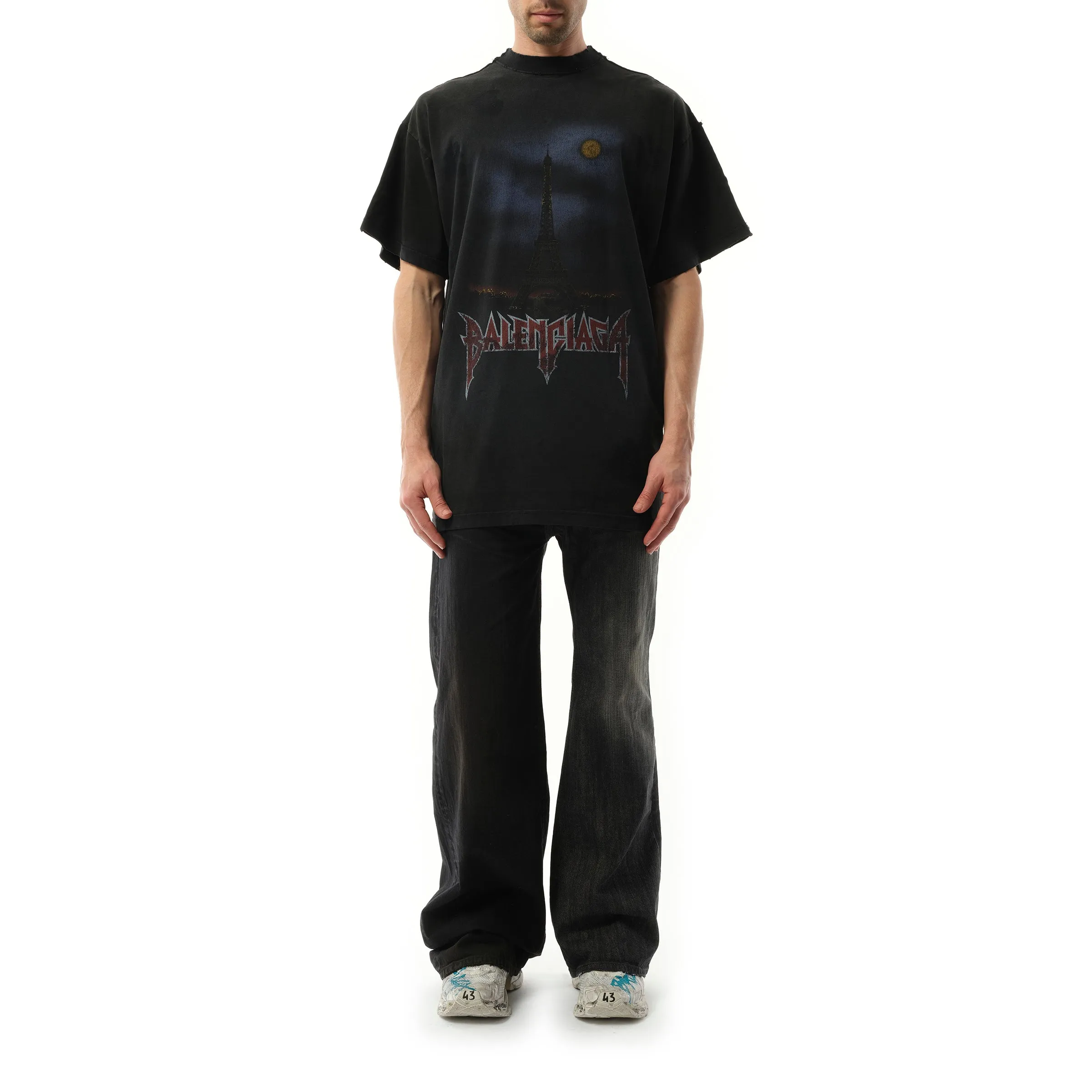 Double Front T-Shirt in Washed Black sold by MARAIS product image thumbnail 4