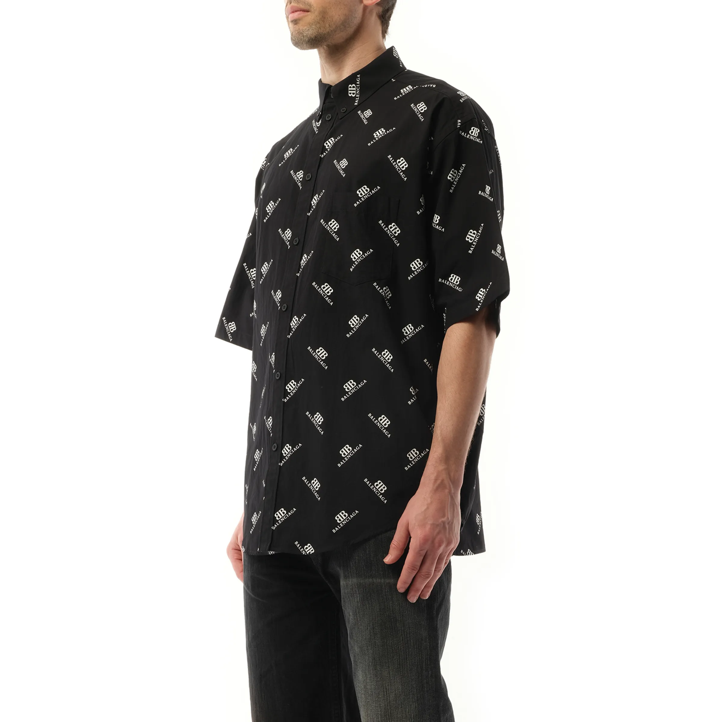 Monogram S/S Large Fit Shirt in Black/White sold by MARAIS product image thumbnail 5