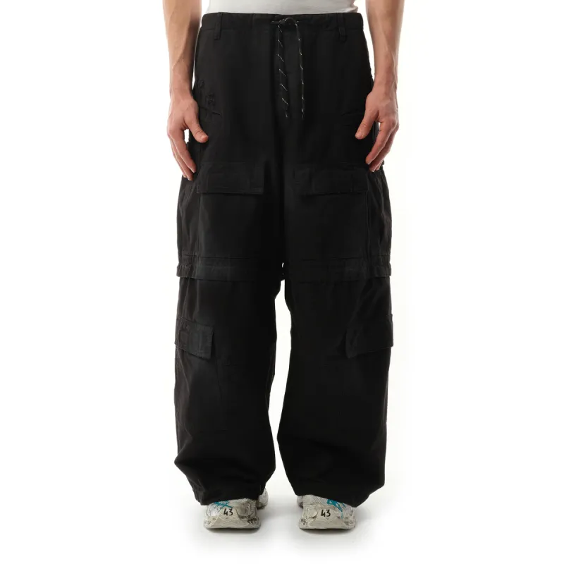 Large Cargo Pants in Faded Black/White sold by MARAIS