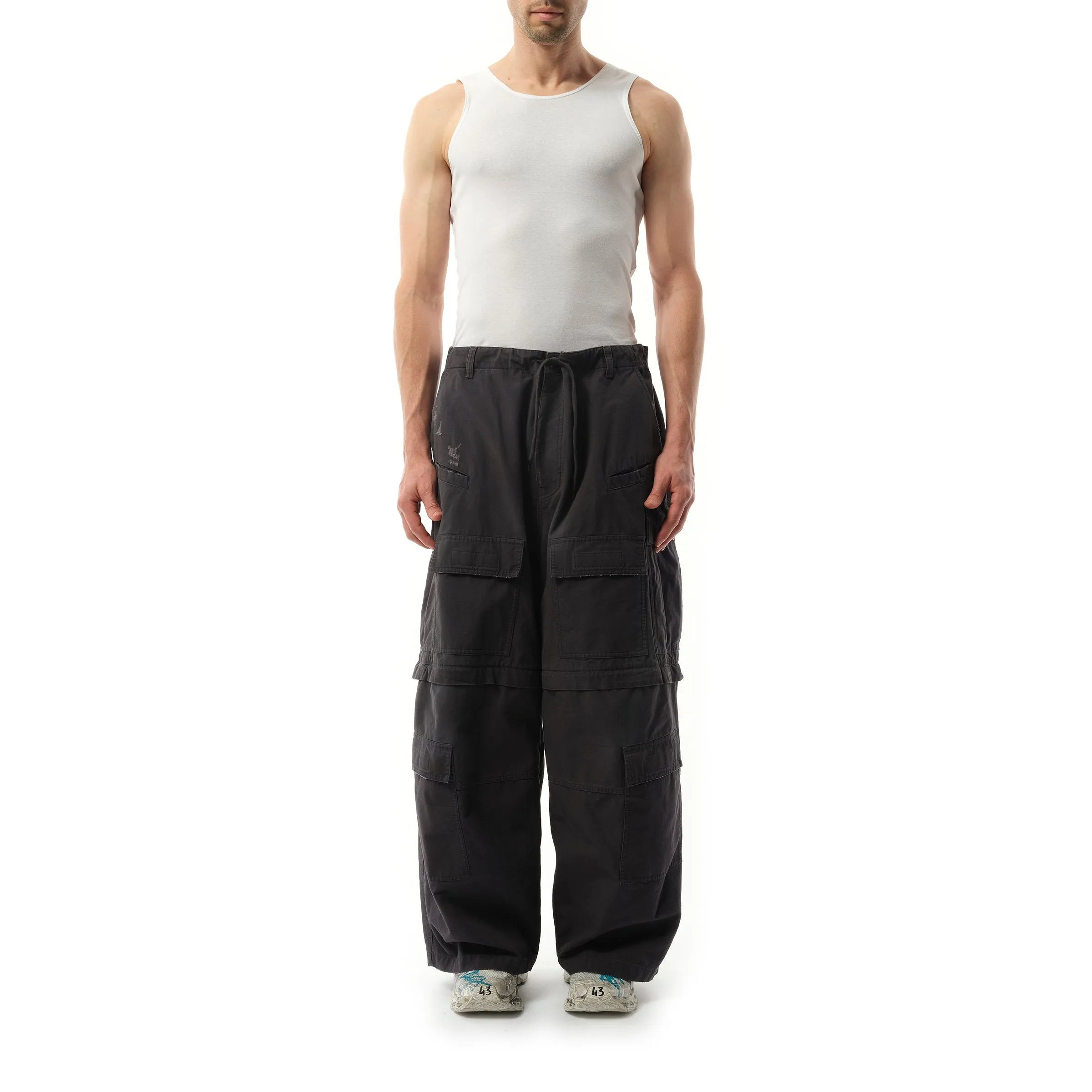 Large Cargo Pants in Elephant Grey sold by MARAIS product image thumbnail 4