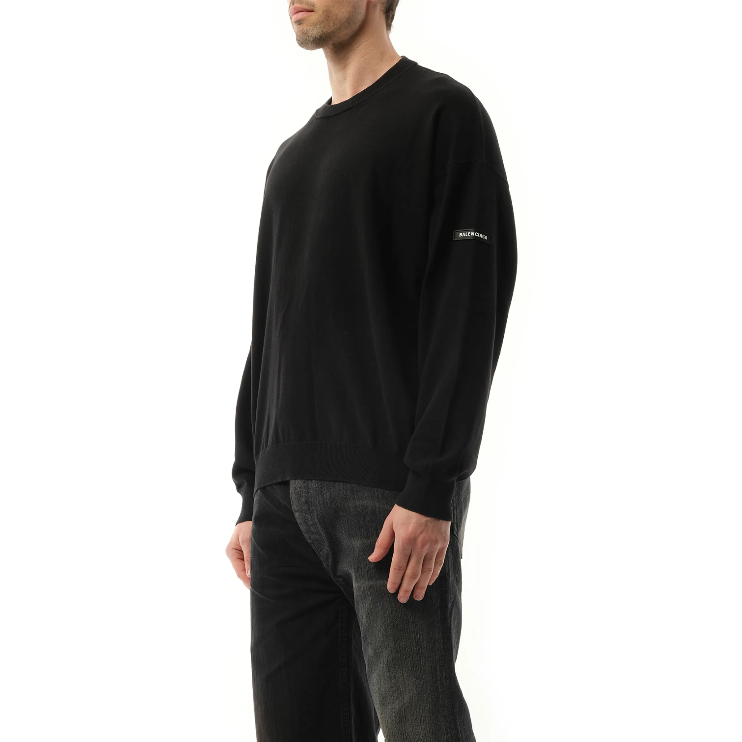 Rubber Patch Knit Sweater in Black sold by MARAIS product image thumbnail 5