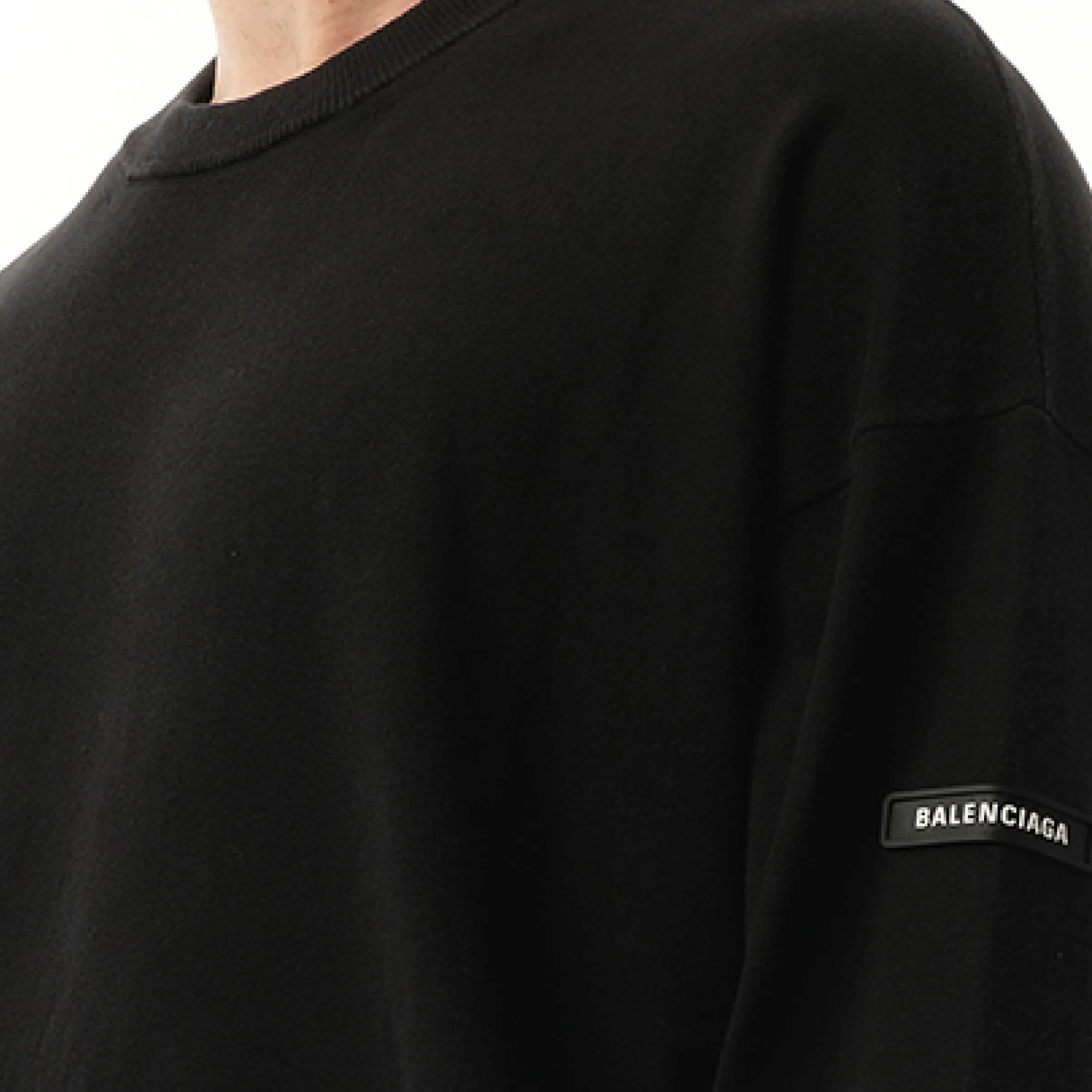 Rubber Patch Knit Sweater in Black sold by MARAIS product image thumbnail 3