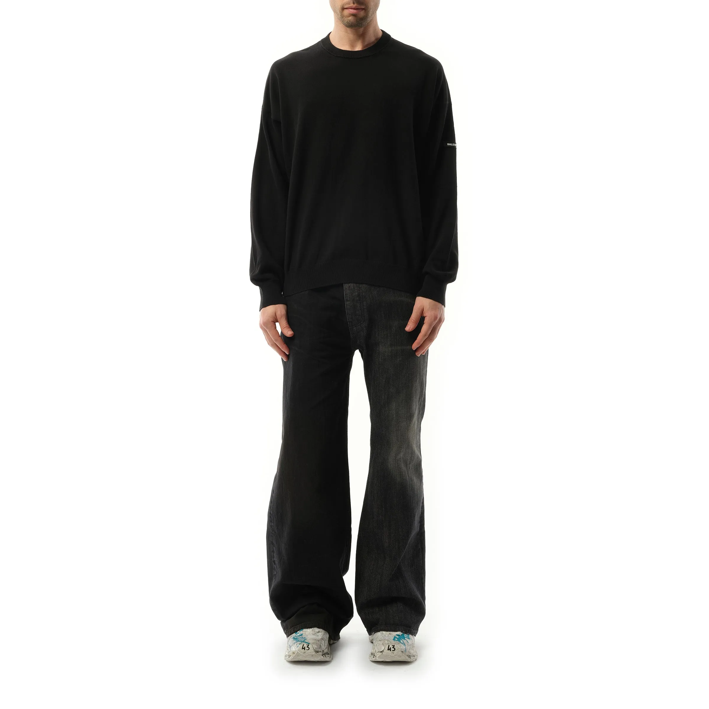 Rubber Patch Knit Sweater in Black sold by MARAIS product image thumbnail 4