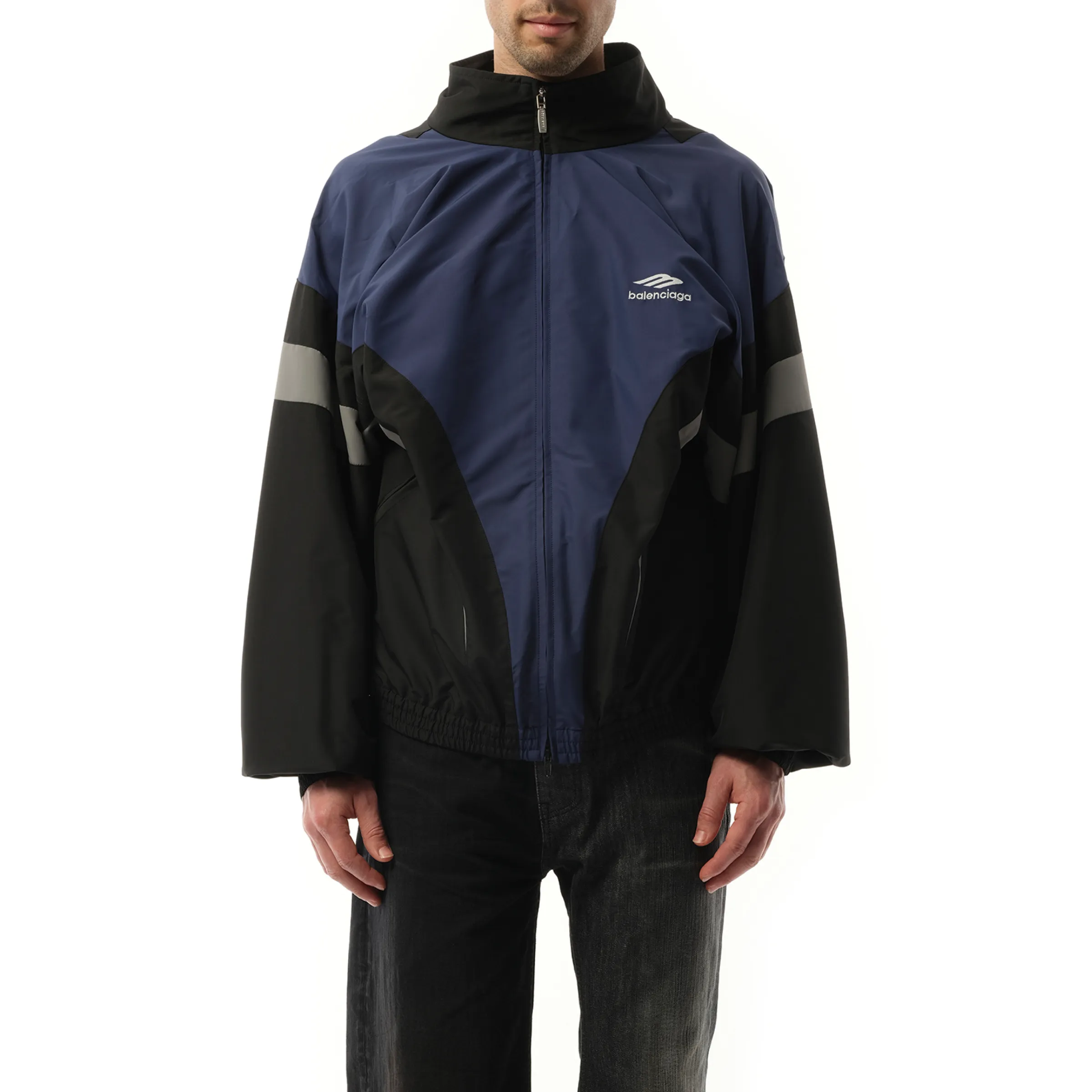 Off Shoulder Tracksuit Jacket in Black sold by MARAIS