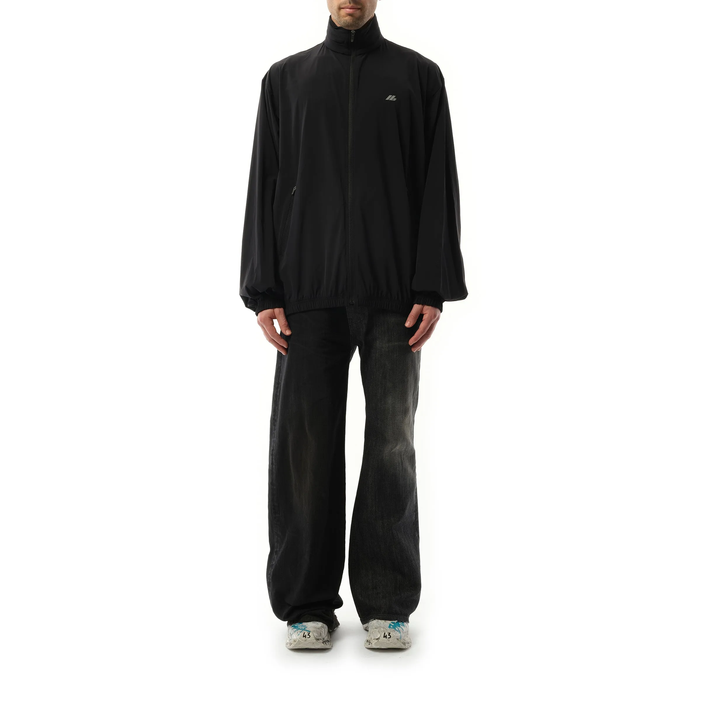 Stretch Nylon Windbreaker in Black sold by MARAIS product image thumbnail 4