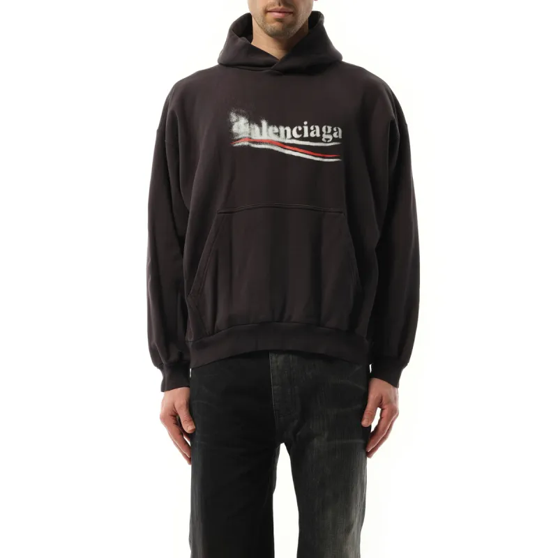 Political Stencil Medium Fit Hoodie in Faded Black sold by MARAIS