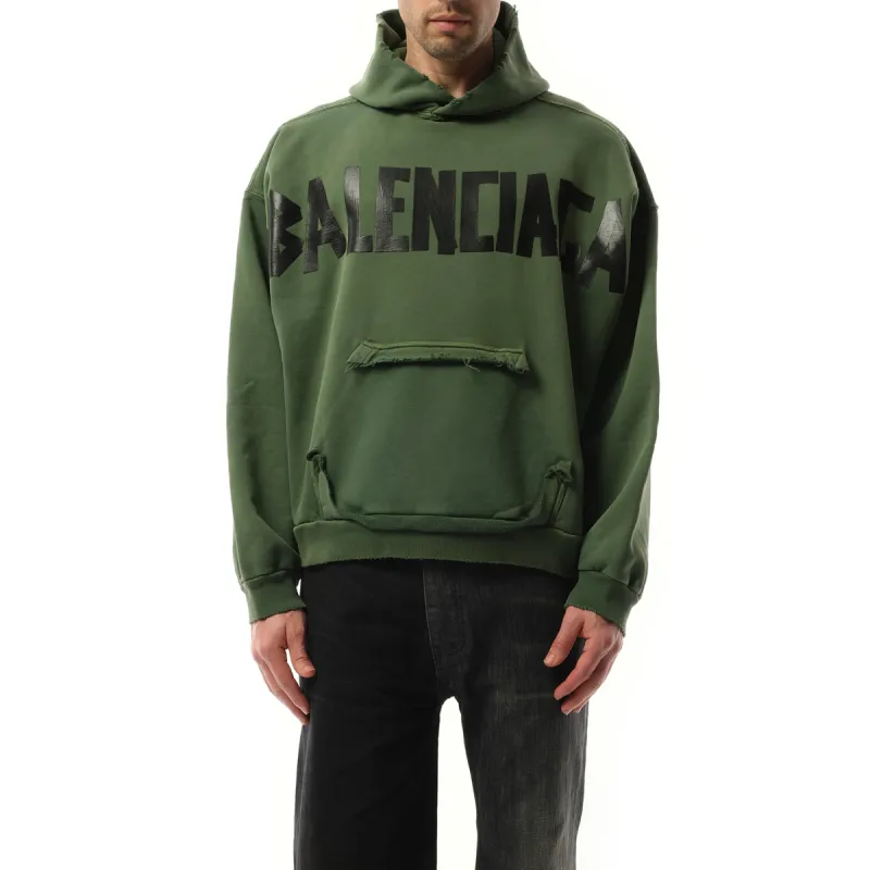 Gaffer Type Ripped Pocket Hoodie in Green sold by MARAIS