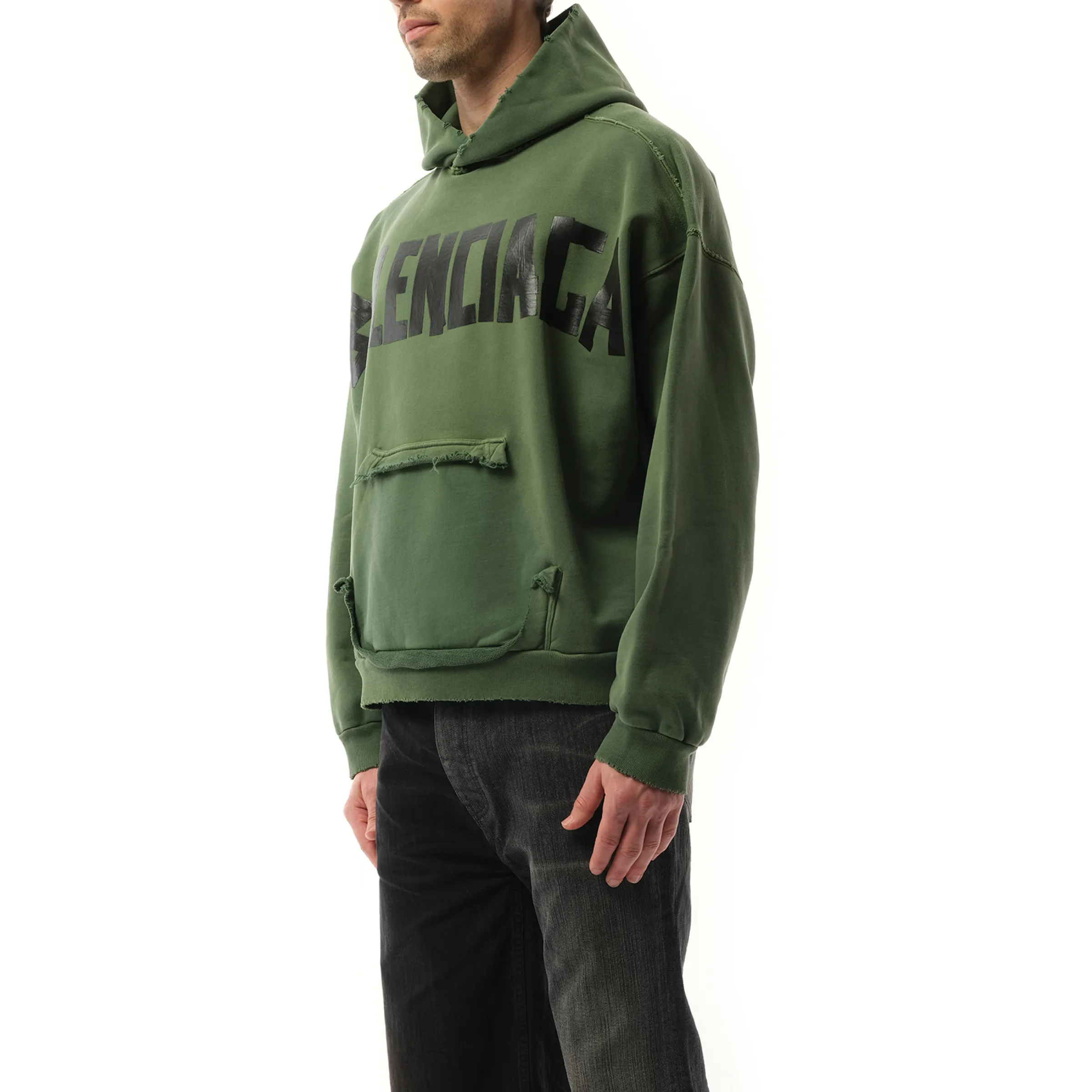 Gaffer Type Ripped Pocket Hoodie in Green sold by MARAIS product image thumbnail 5