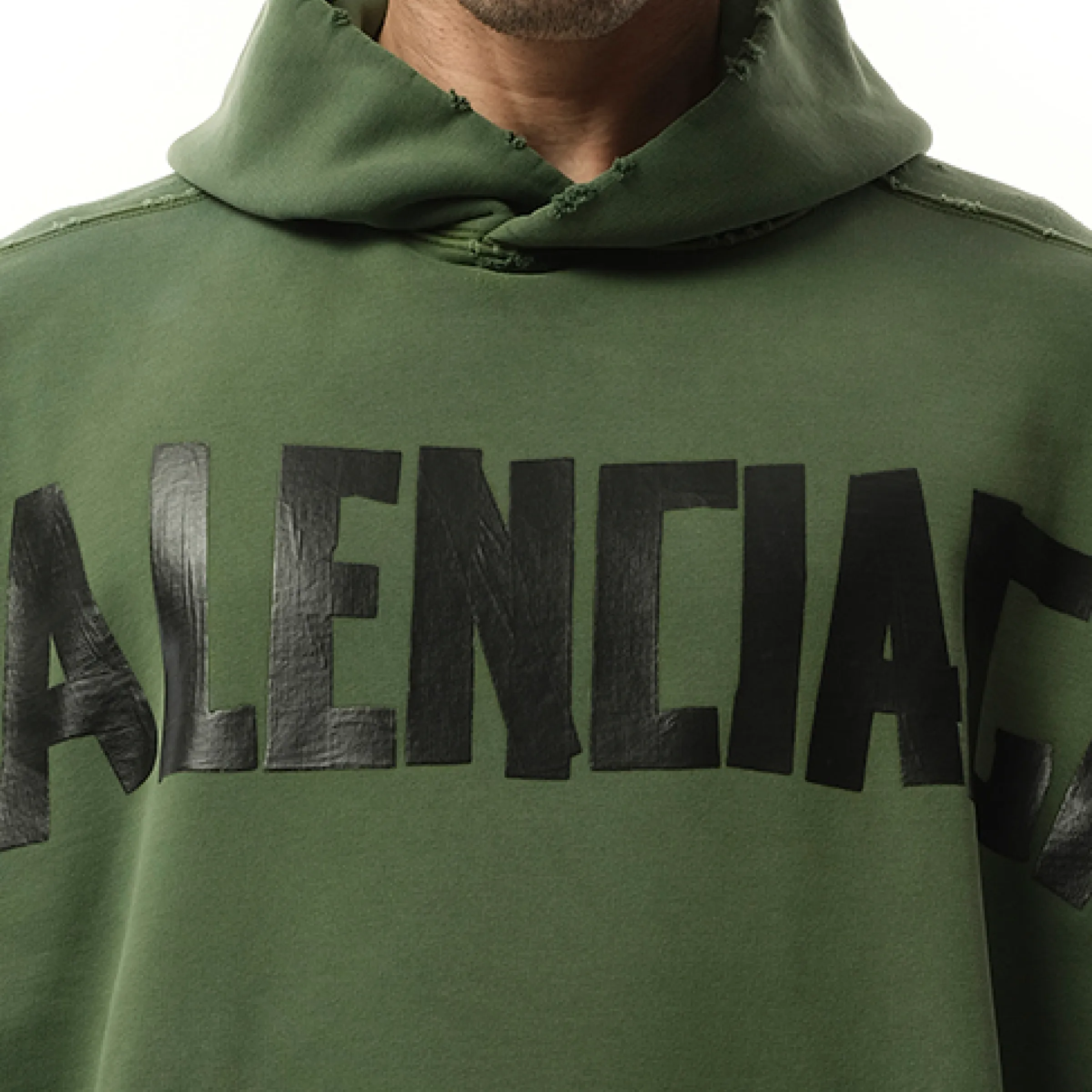 Gaffer Type Ripped Pocket Hoodie in Green sold by MARAIS product image thumbnail 3