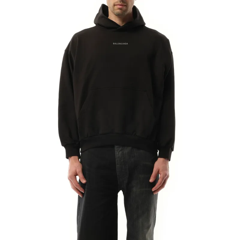 Reflective Logo Medium Fit Hoodie in Faded Black sold by MARAIS