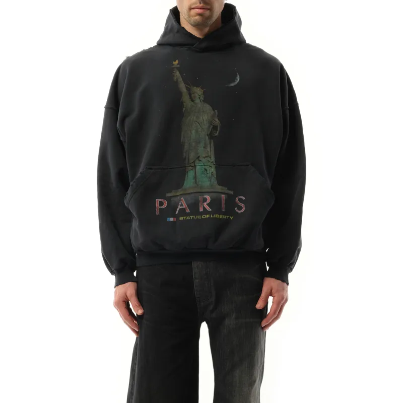 Paris Liberty Oversized Hoodie in Black sold by MARAIS