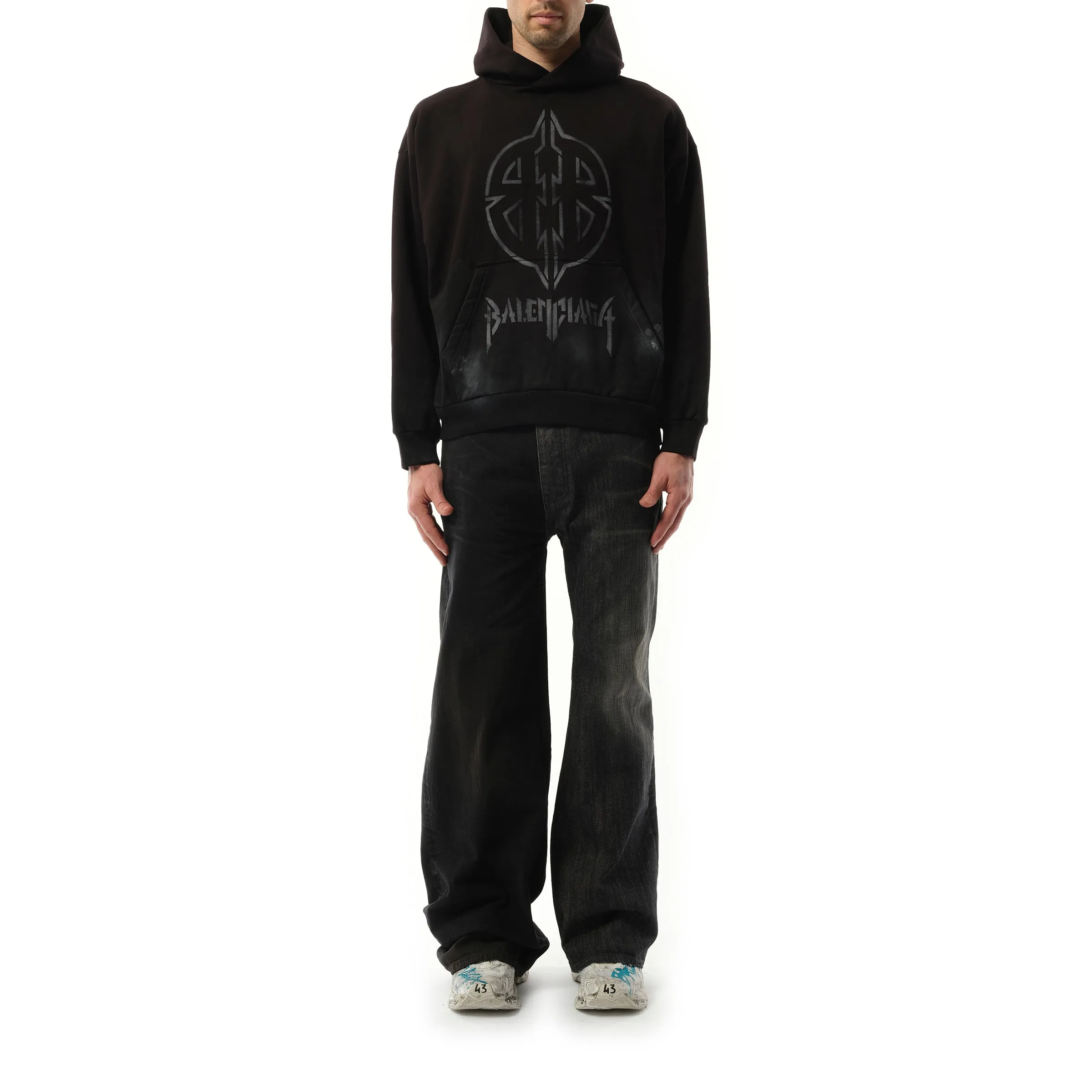 BB Logo Painted Hoodie in Black sold by MARAIS product image thumbnail 4