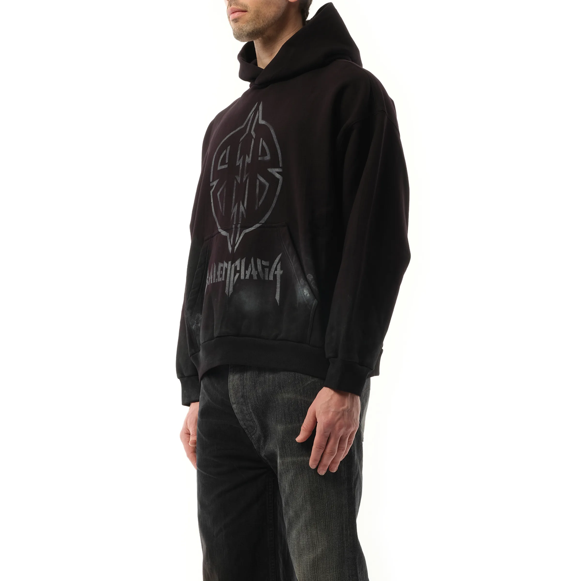 BB Logo Painted Hoodie in Black sold by MARAIS product image thumbnail 5
