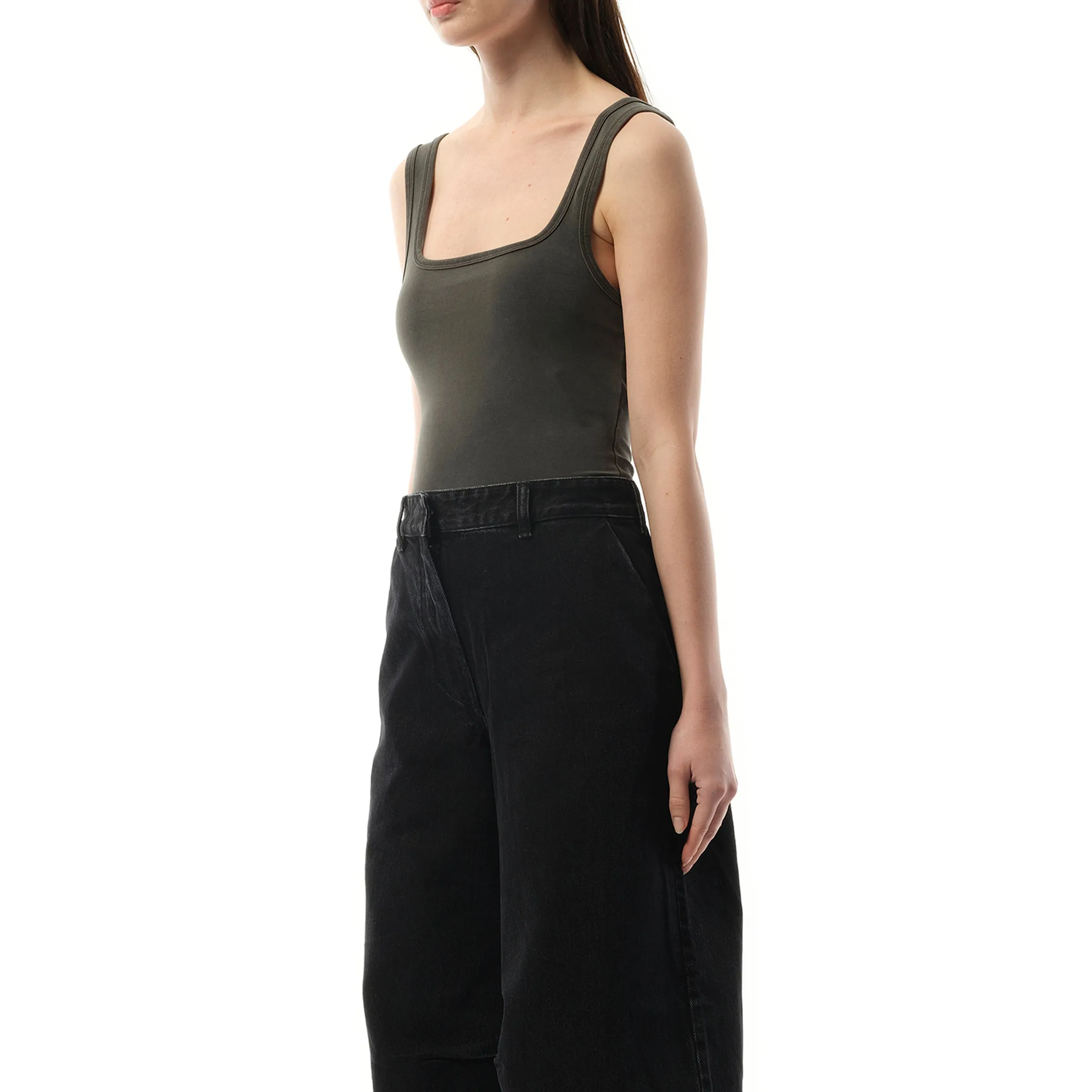 Square Neck Tank Top in Washed Black sold by MARAIS product image thumbnail 5