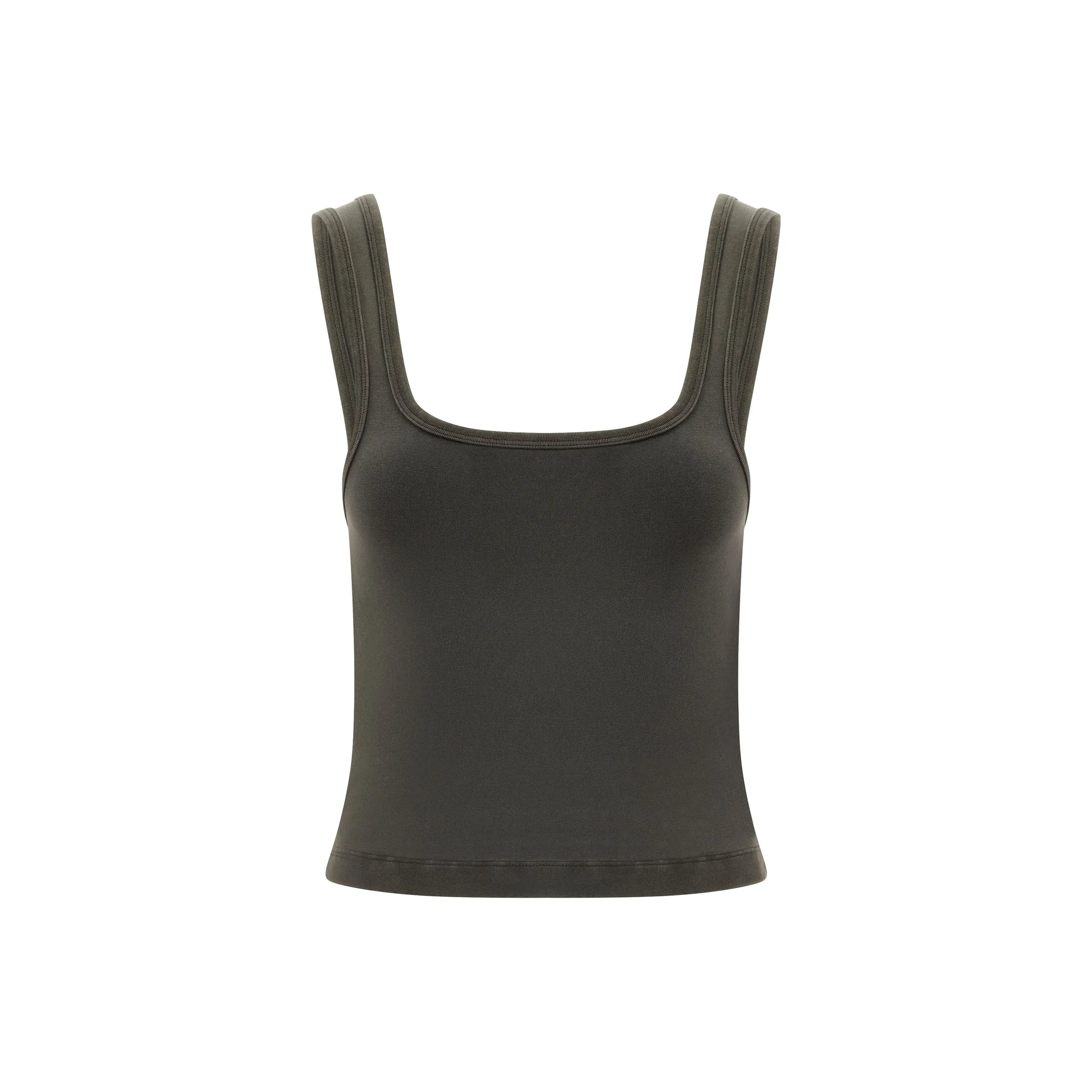 Square Neck Tank Top in Washed Black sold by MARAIS product image thumbnail 2