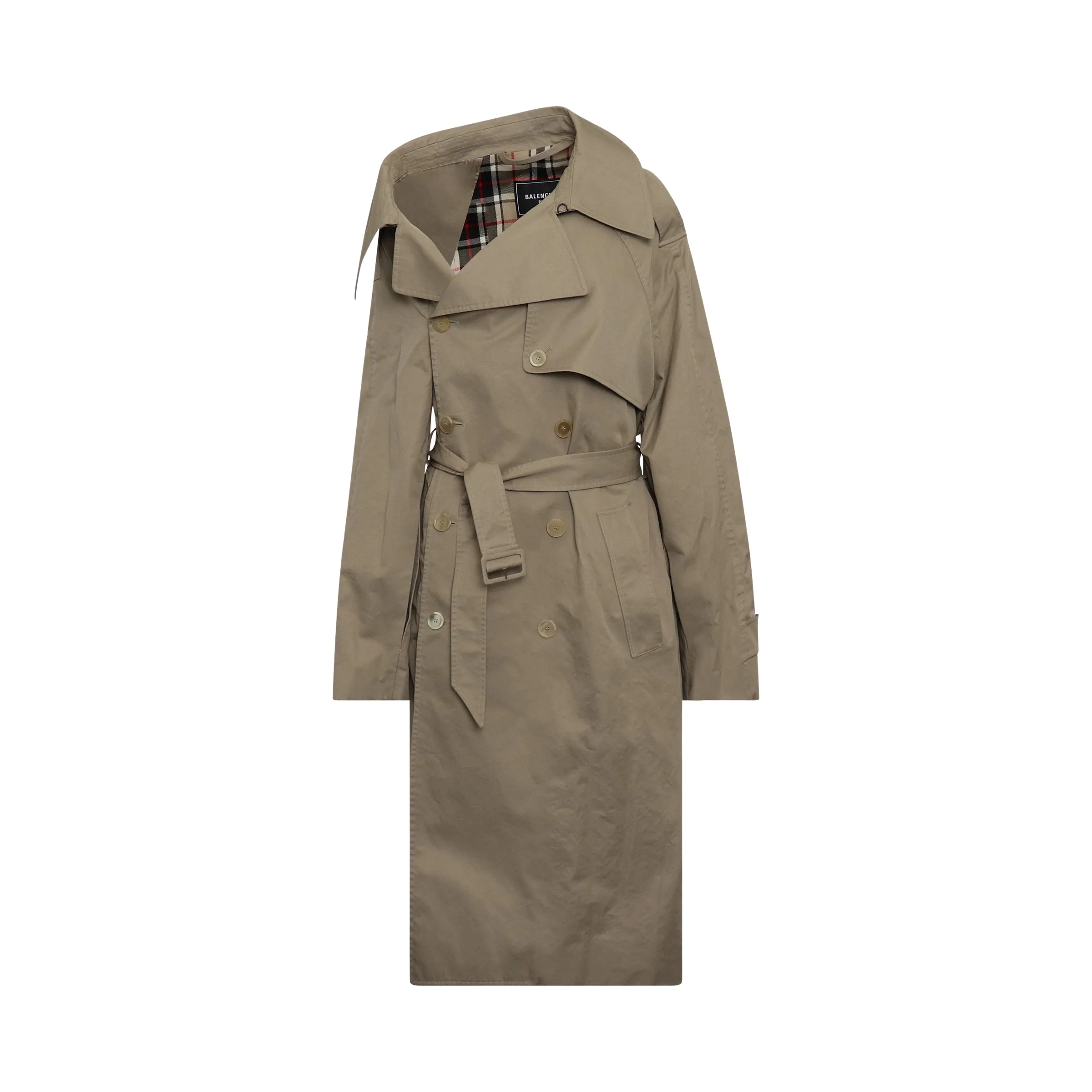 Off Shoulder Trench Coat in Beige sold by MARAIS
