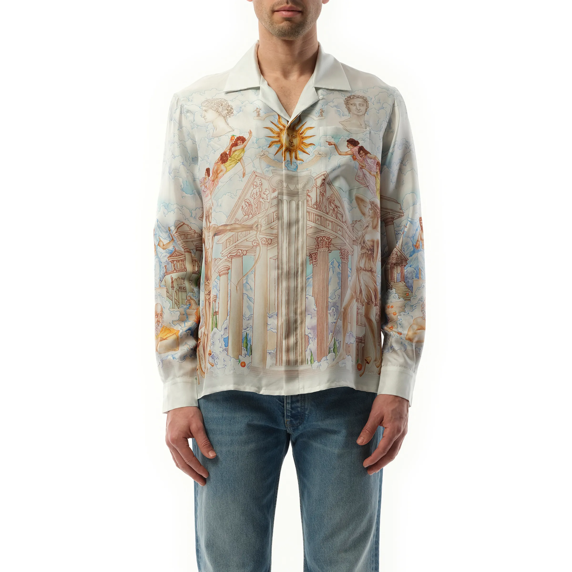 Temple of Knowledge Long Sleeve Shirt in Multicolour sold by MARAIS