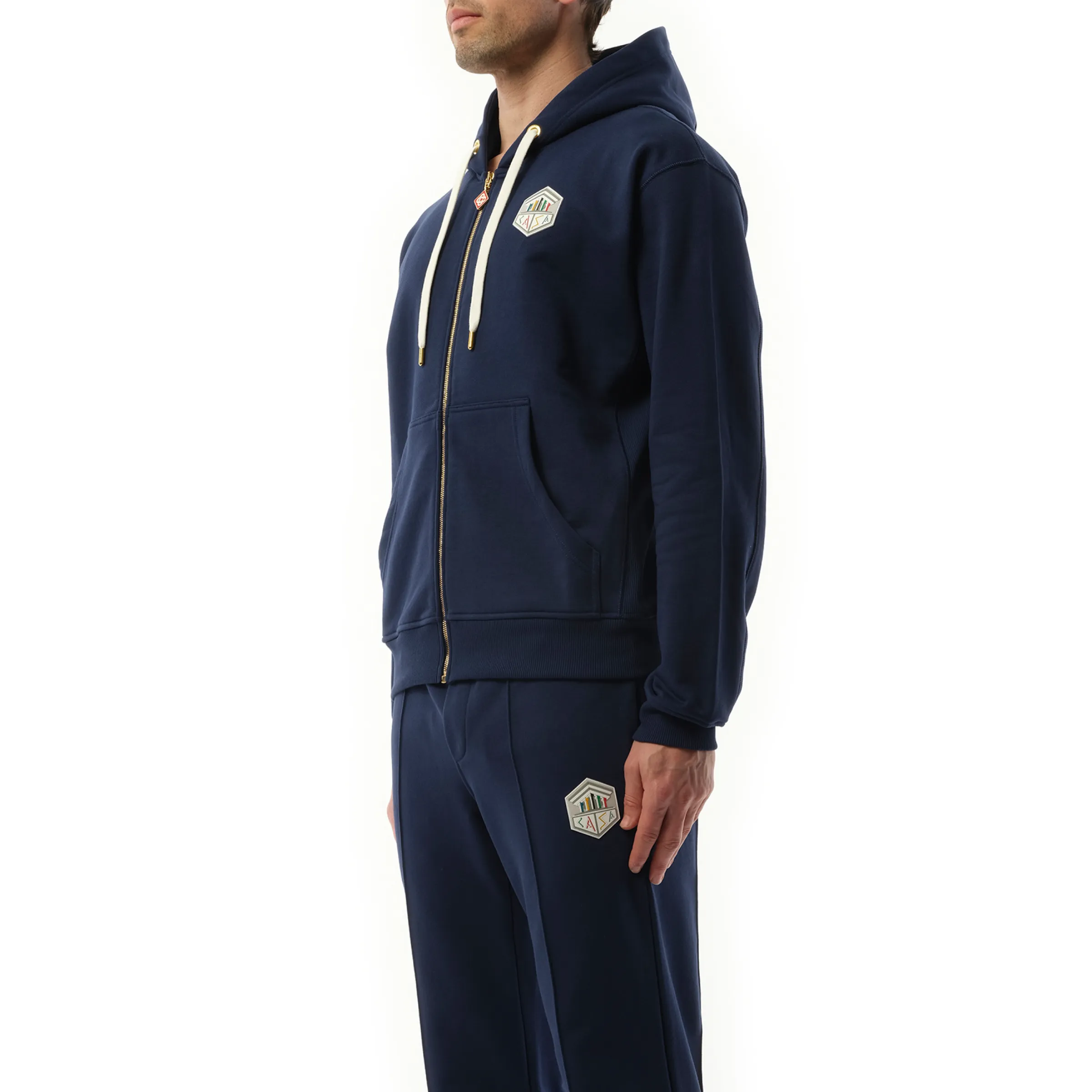 Casa Temple Zip Hoodie in Navy sold by MARAIS product image thumbnail 5