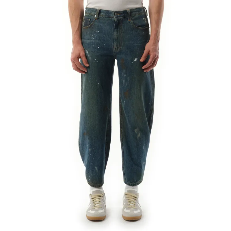 Cropped Wide Leg Denim in Mid Indigo sold by MARAIS
