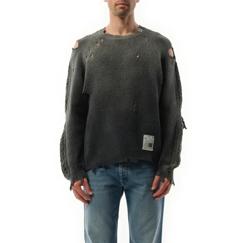 Sun Faded Knit Pullover in Black sold by MARAIS
