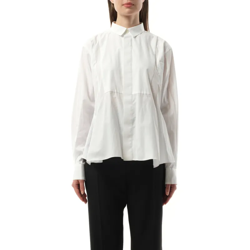 Cotton Poplin Layered Shirt in Off White sold by MARAIS