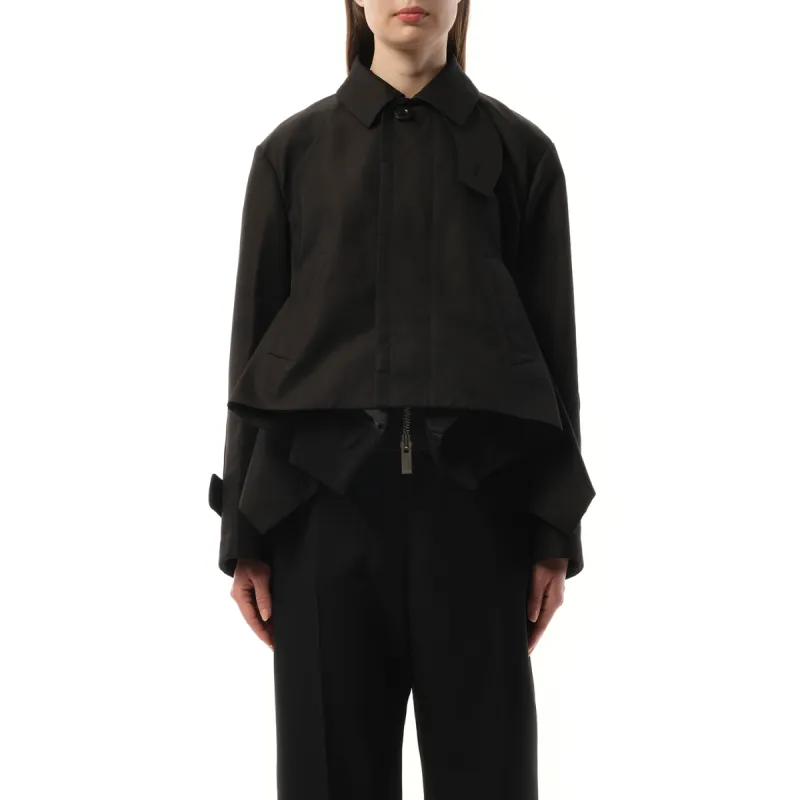 Cotton Gabardine x Nylon Twill Blouson in Black sold by MARAIS