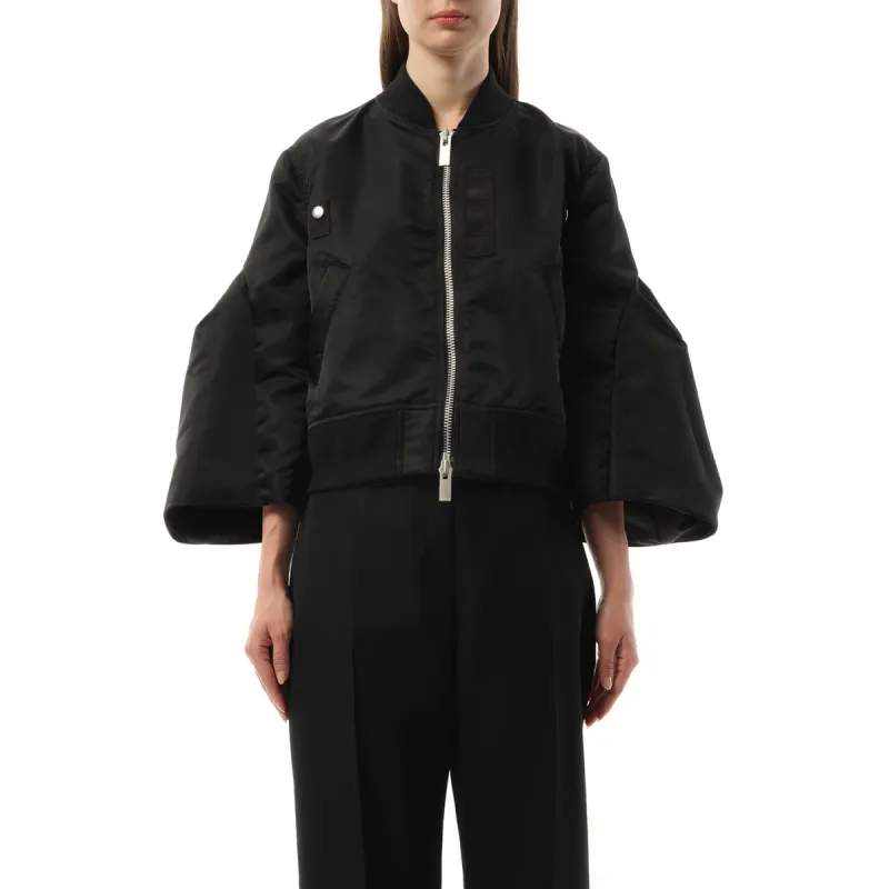 Nylon Twill Big Sleeve Blouson in Black sold by MARAIS