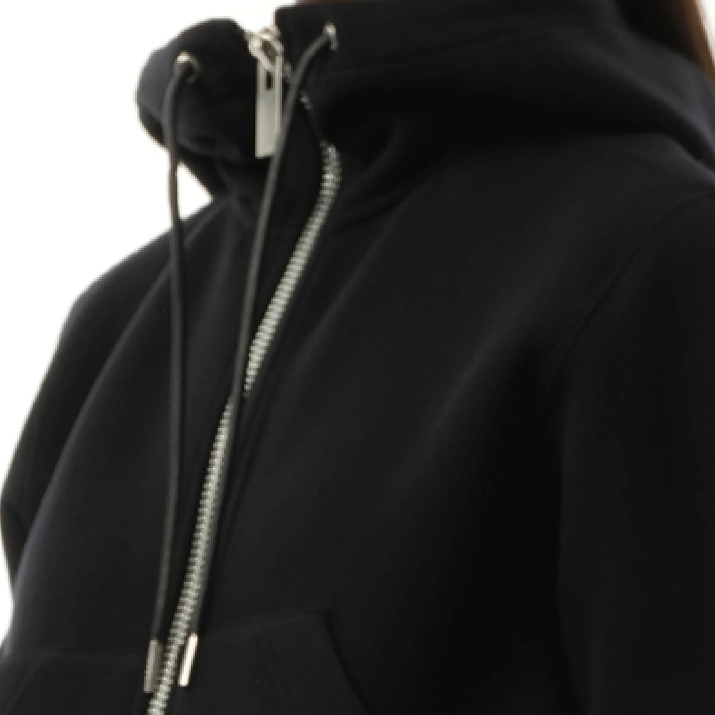 Big Sleeve Nylon Twill x Sponge Sweat Hoodie in Black sold by MARAIS product image thumbnail 3