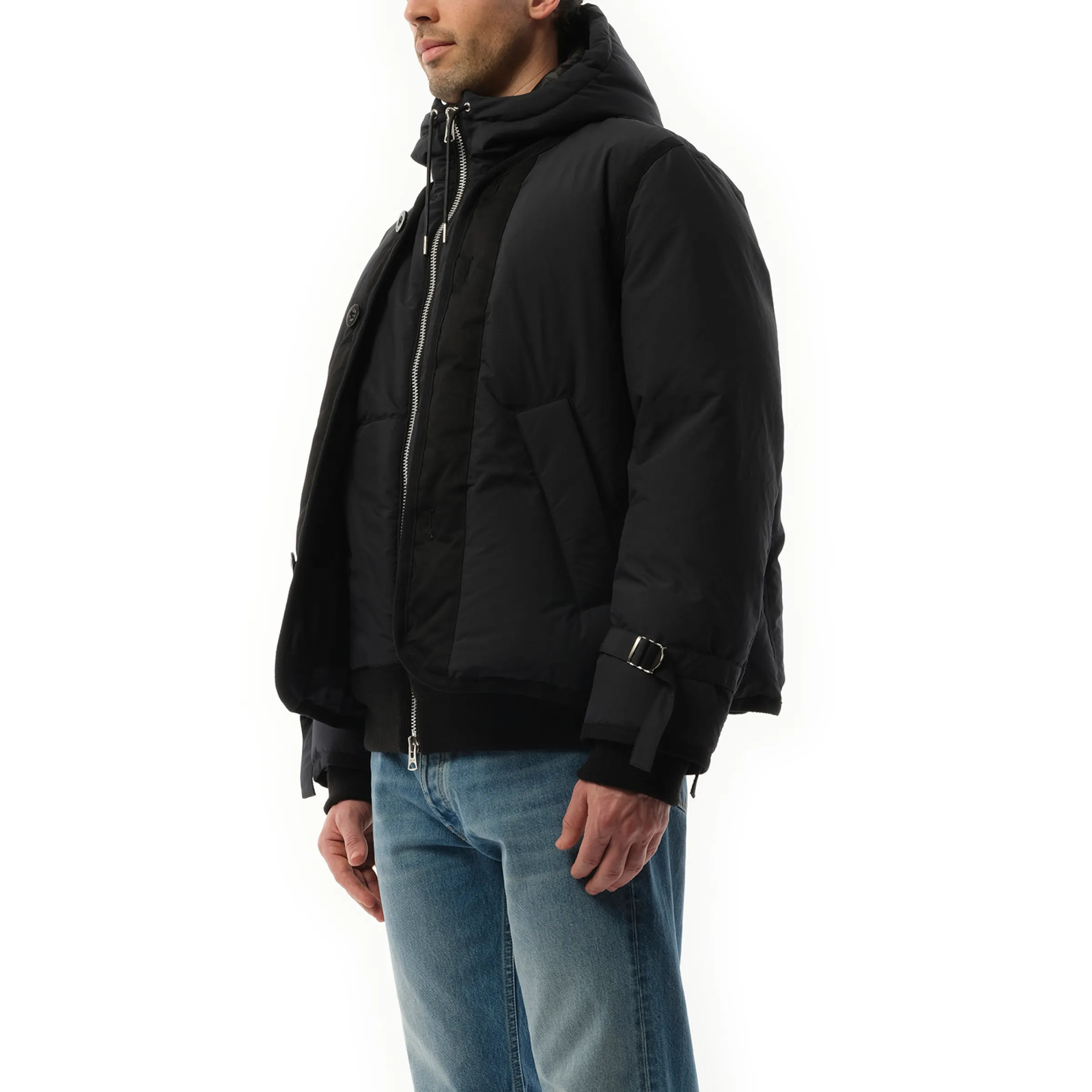 Rip Stop Hooded Blouson in Black sold by MARAIS product image thumbnail 5