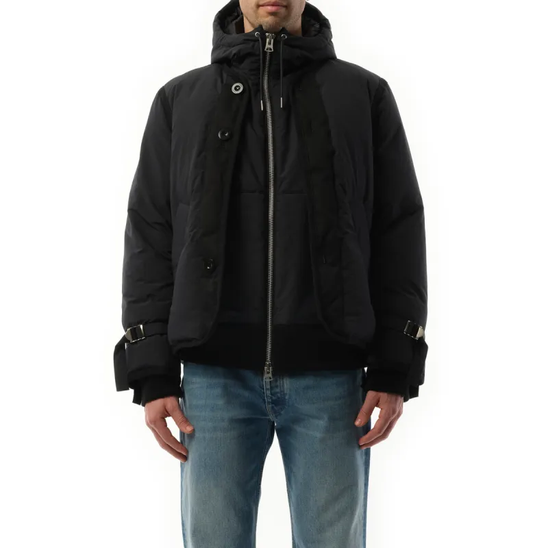 Rip Stop Hooded Blouson in Black sold by MARAIS