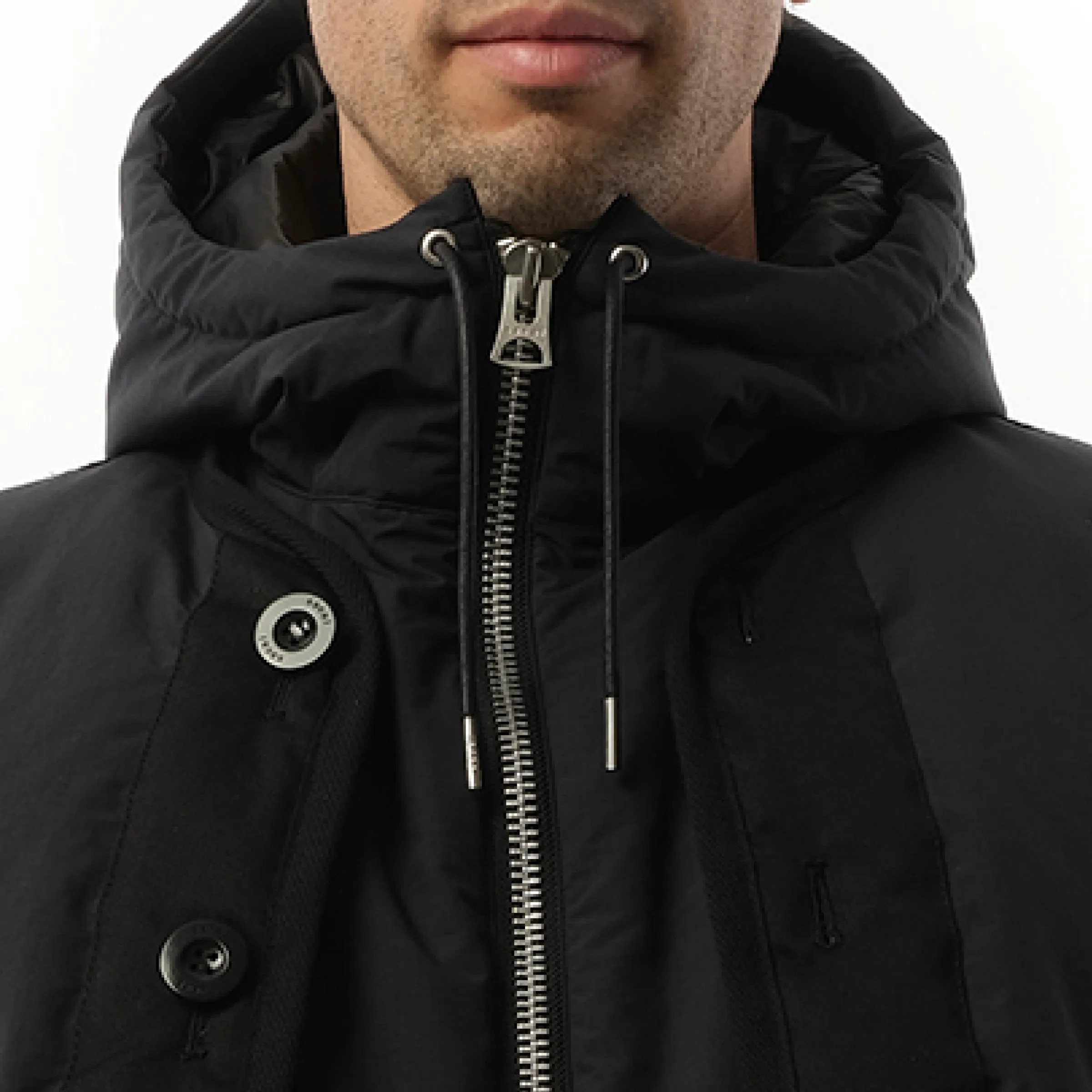 Rip Stop Hooded Blouson in Black sold by MARAIS product image thumbnail 3