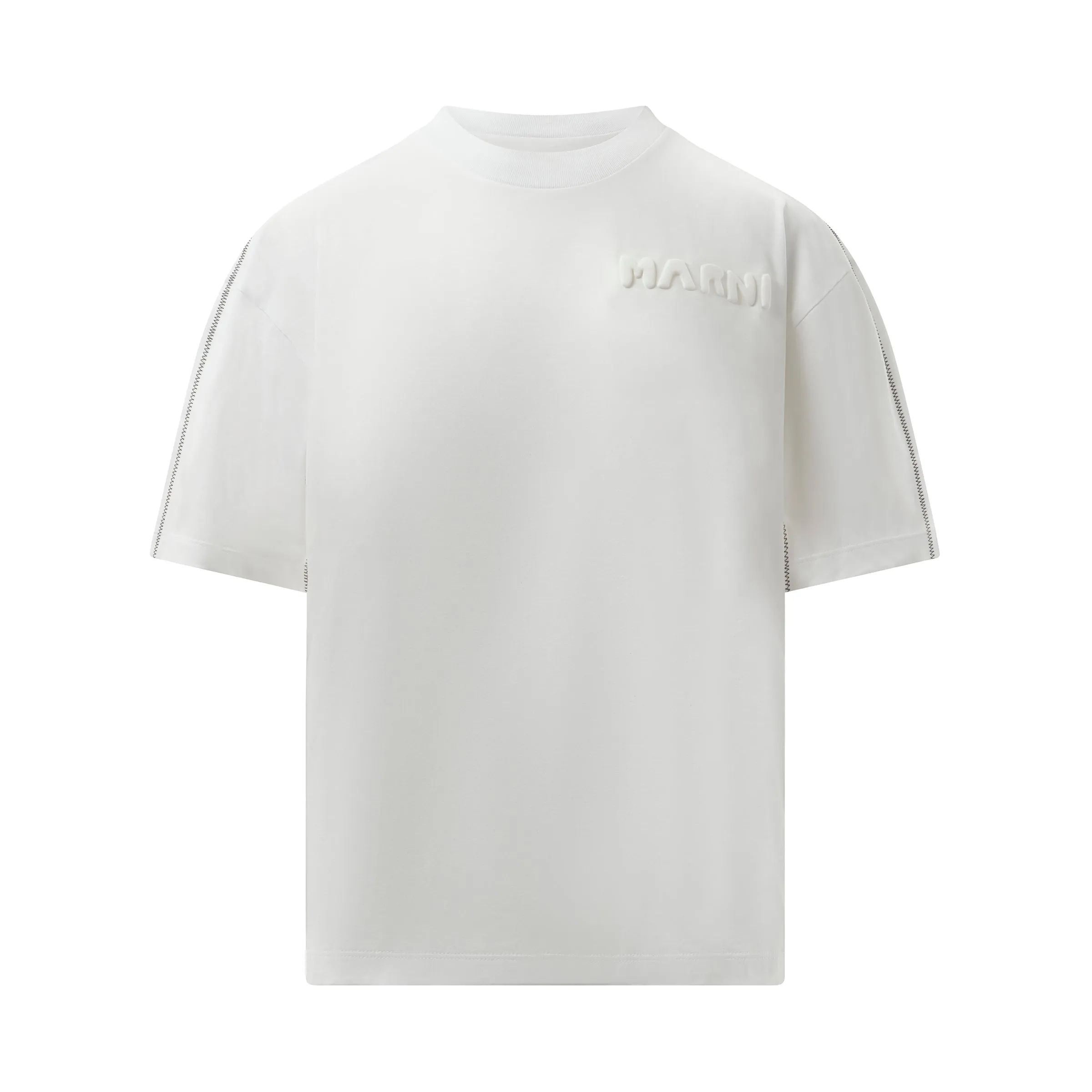 Embossed Logo T-Shirt in Lily White sold by MARAIS product image thumbnail 2