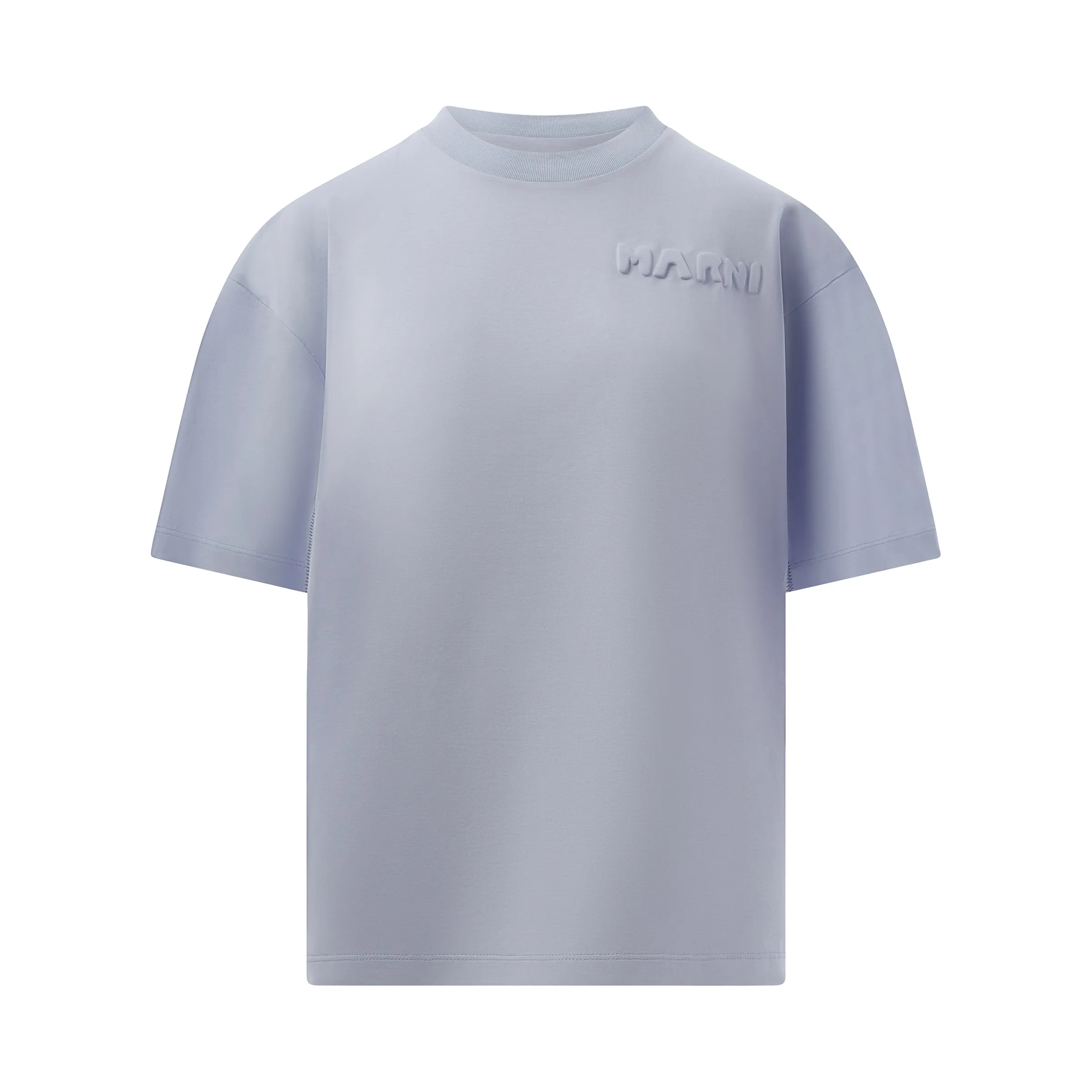 Embossed Logo T-Shirt in Illusion Blue sold by MARAIS product image thumbnail 2