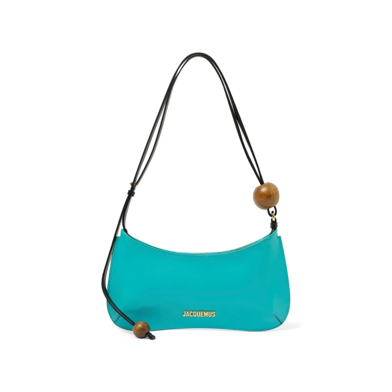 Le Bisou Perle Leather Bag in Turquoise made by Jacquemus