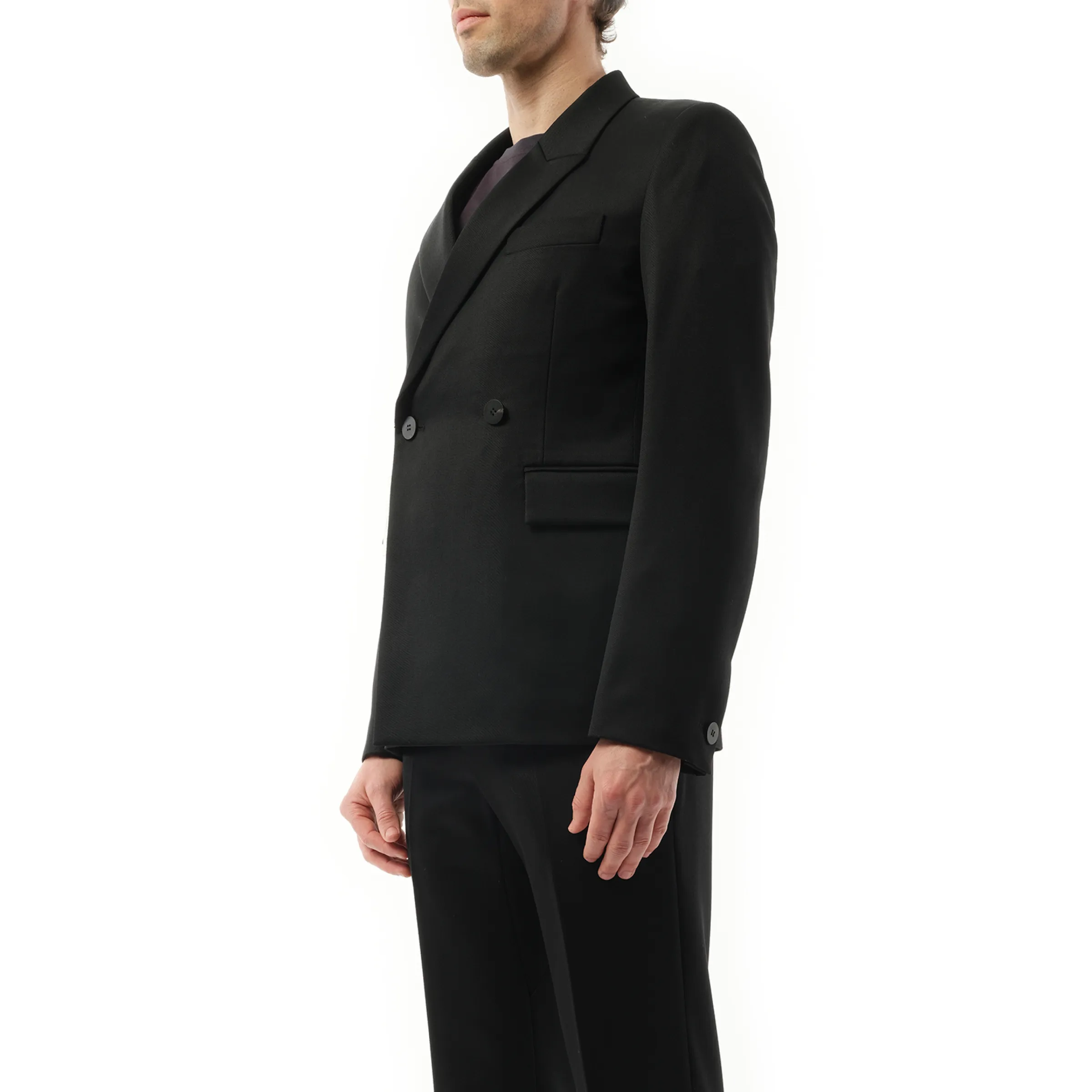Double Breasted Suit Blazer in Black sold by MARAIS product image thumbnail 5