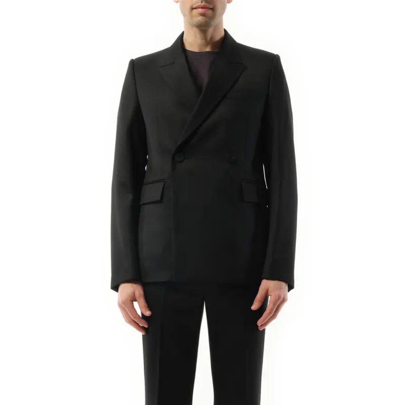 Double Breasted Suit Blazer in Black sold by MARAIS