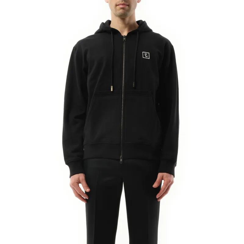 Logo Zip Hoodie in Black made by MARAIS
