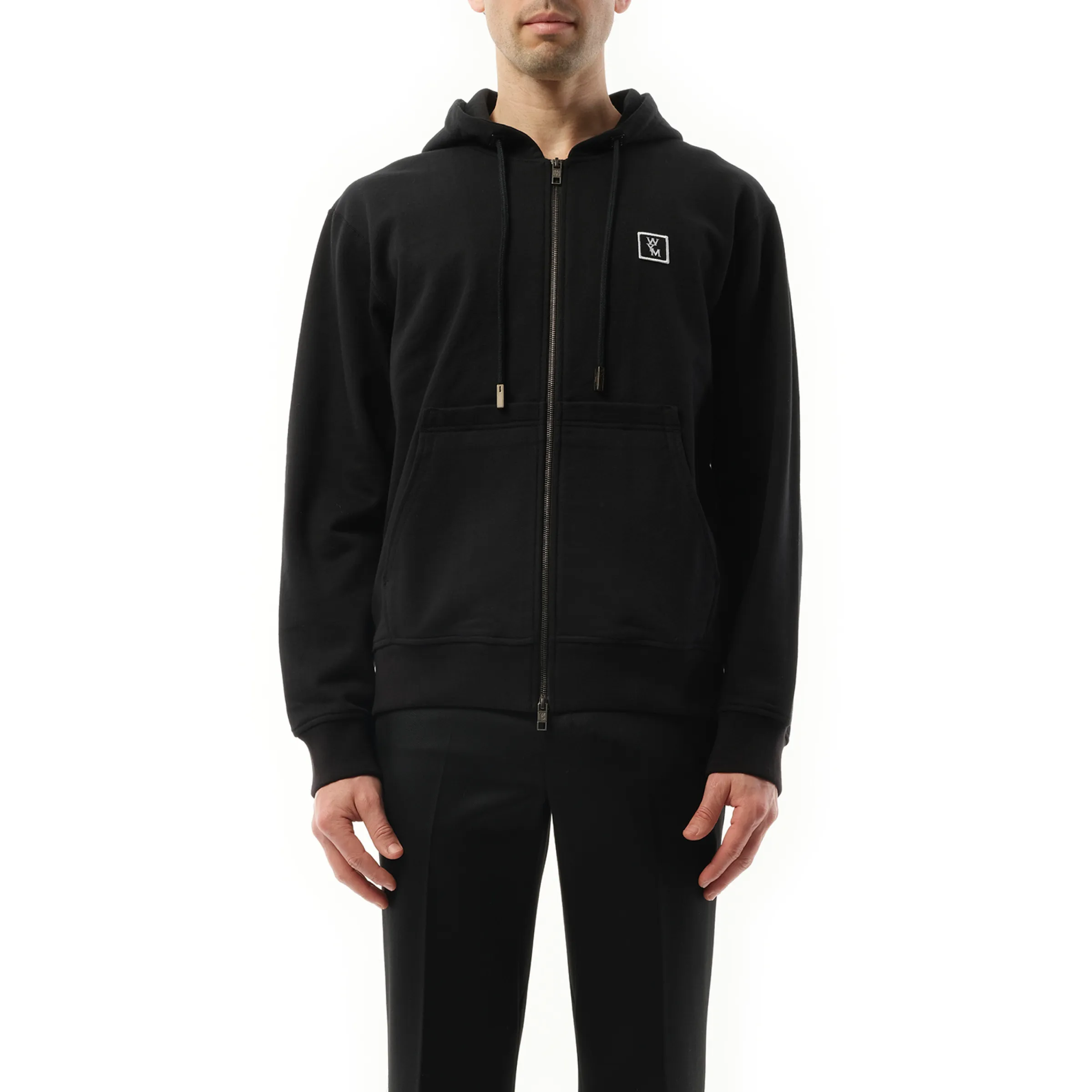 Logo Zip Hoodie in Black sold by MARAIS