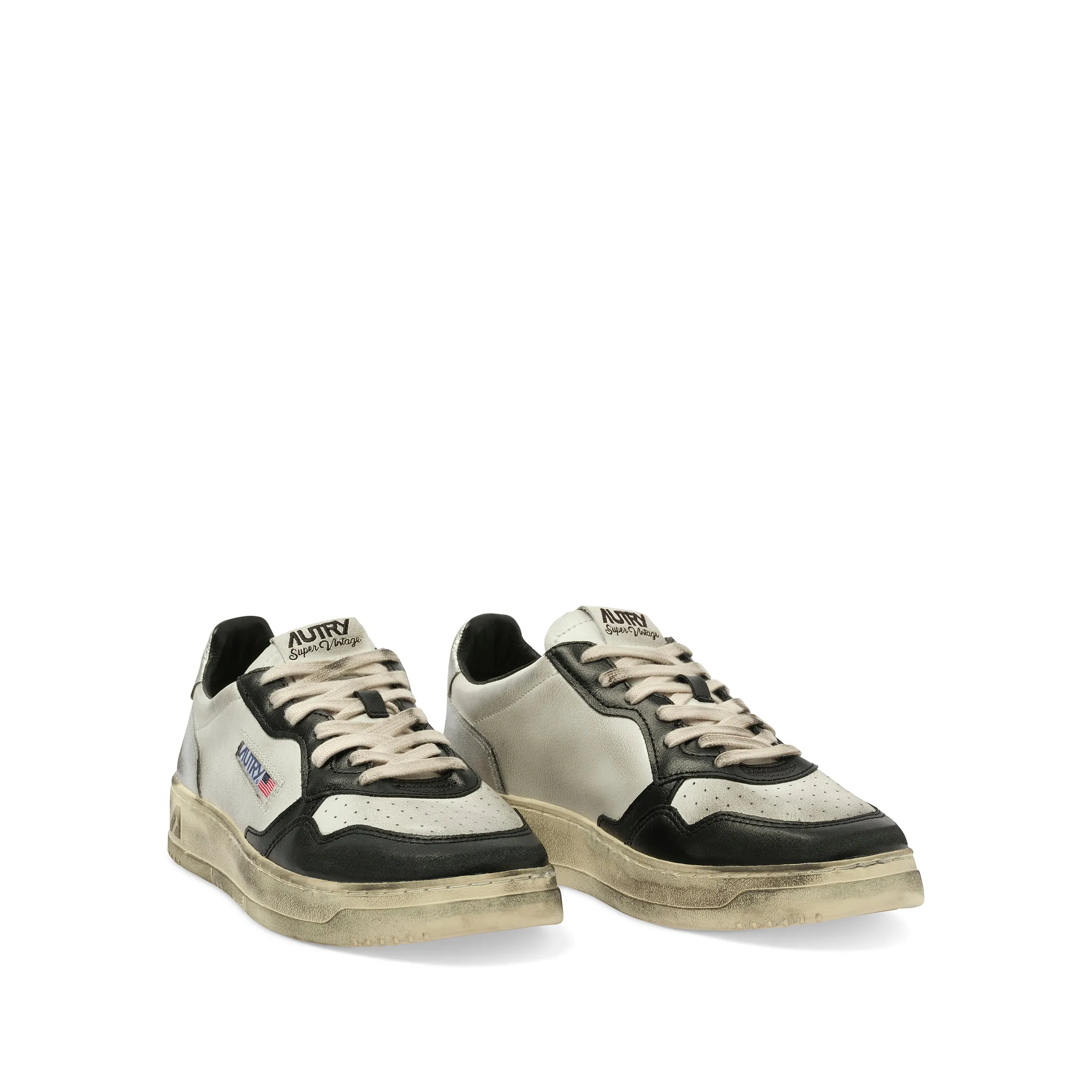 Sup Vint Low Sneakers in White/Black/Silver sold by MARAIS product image thumbnail 2