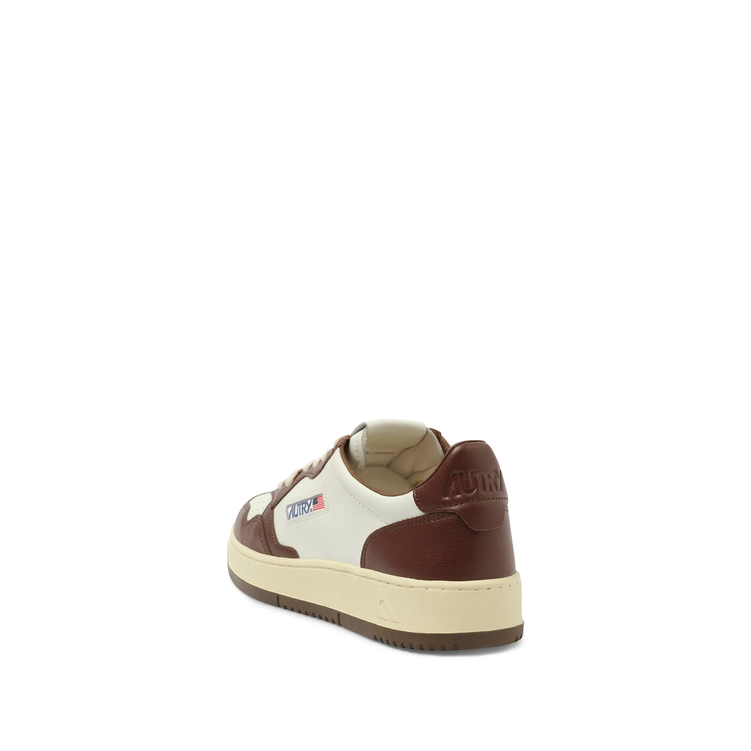 Medalist Low Bicolour Sneakers in White/Chestnut sold by MARAIS product image thumbnail 3