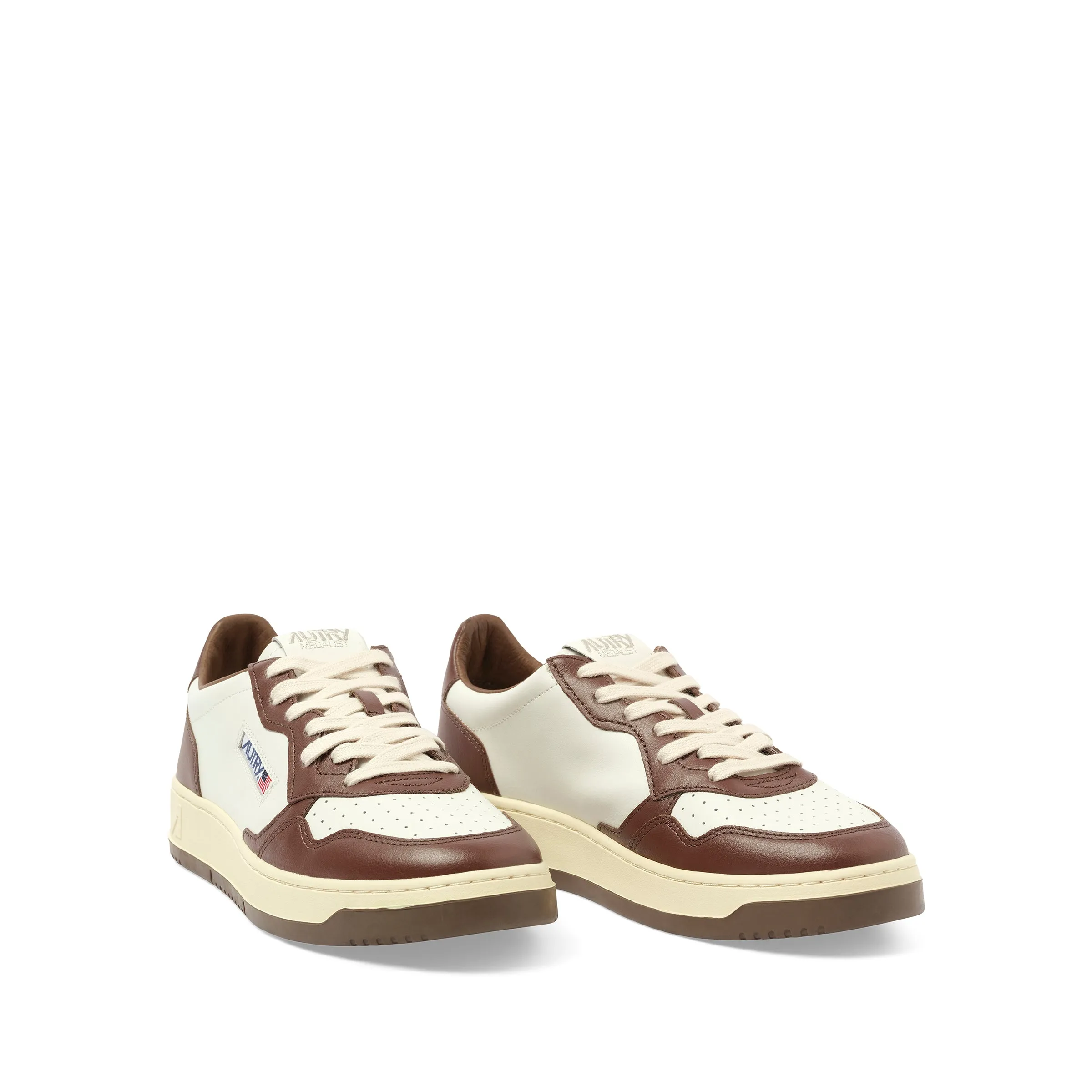 Medalist Low Bicolour Sneakers in White/Chestnut sold by MARAIS product image thumbnail 2