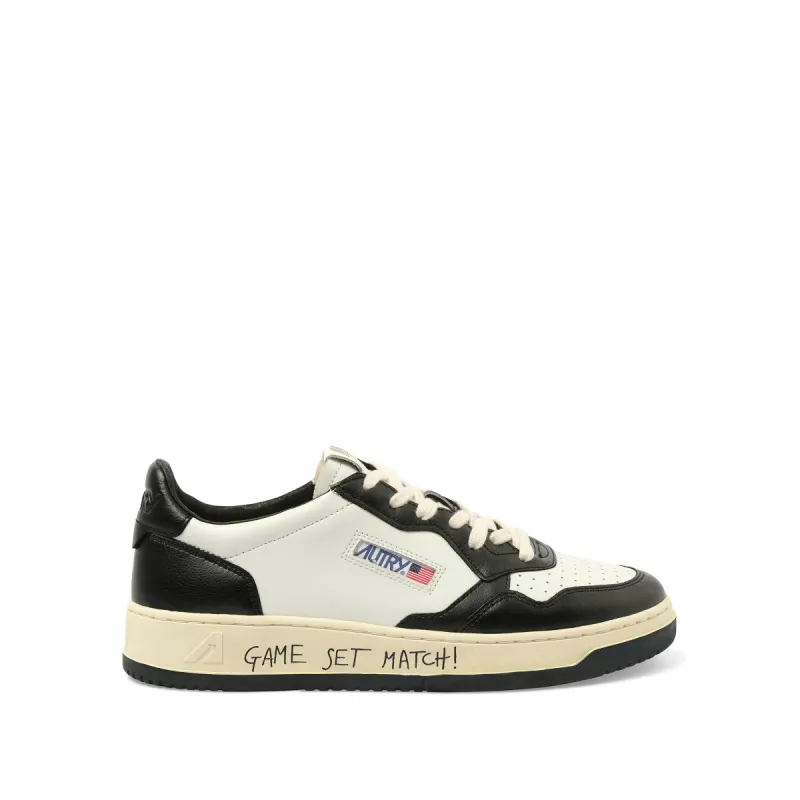 Medalist Low Game Set Bicolour Sneakers in White/Black sold by MARAIS